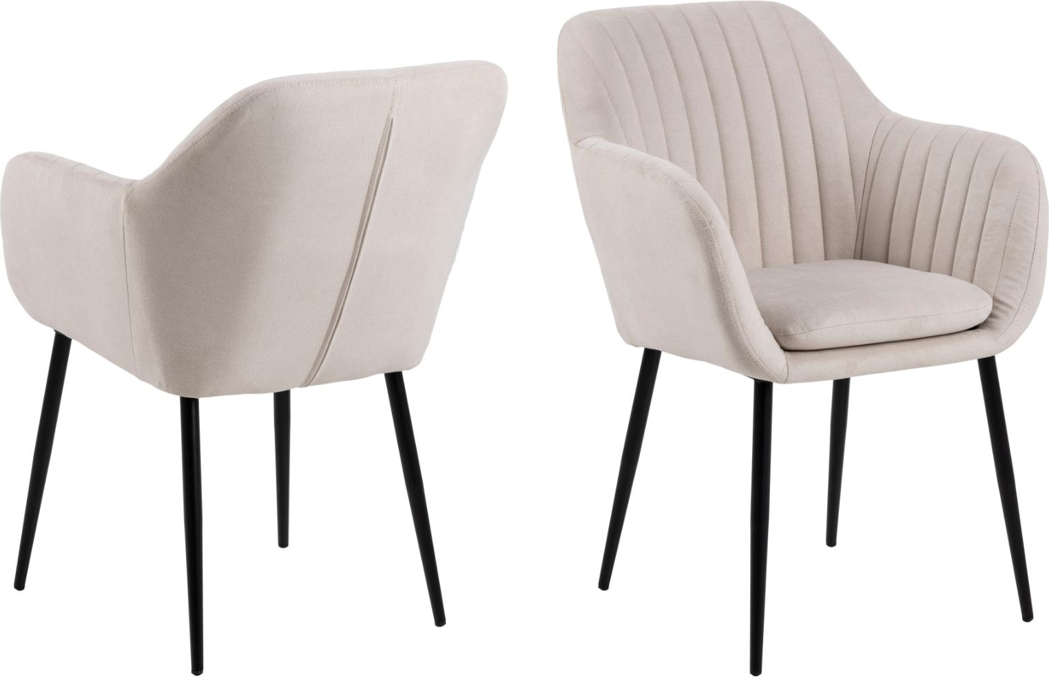 Spisebordsstol med armlæn Signature Benika, spisestuestol i sandfarvet Enjoy stof H83xB57xD61 cm