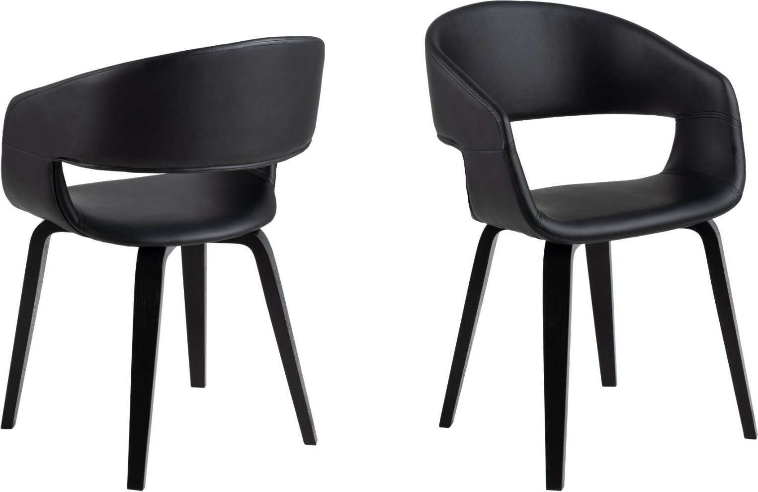 Spisebordsstol med armlæn Signature Umera, sort PU-læder, moderne designstol