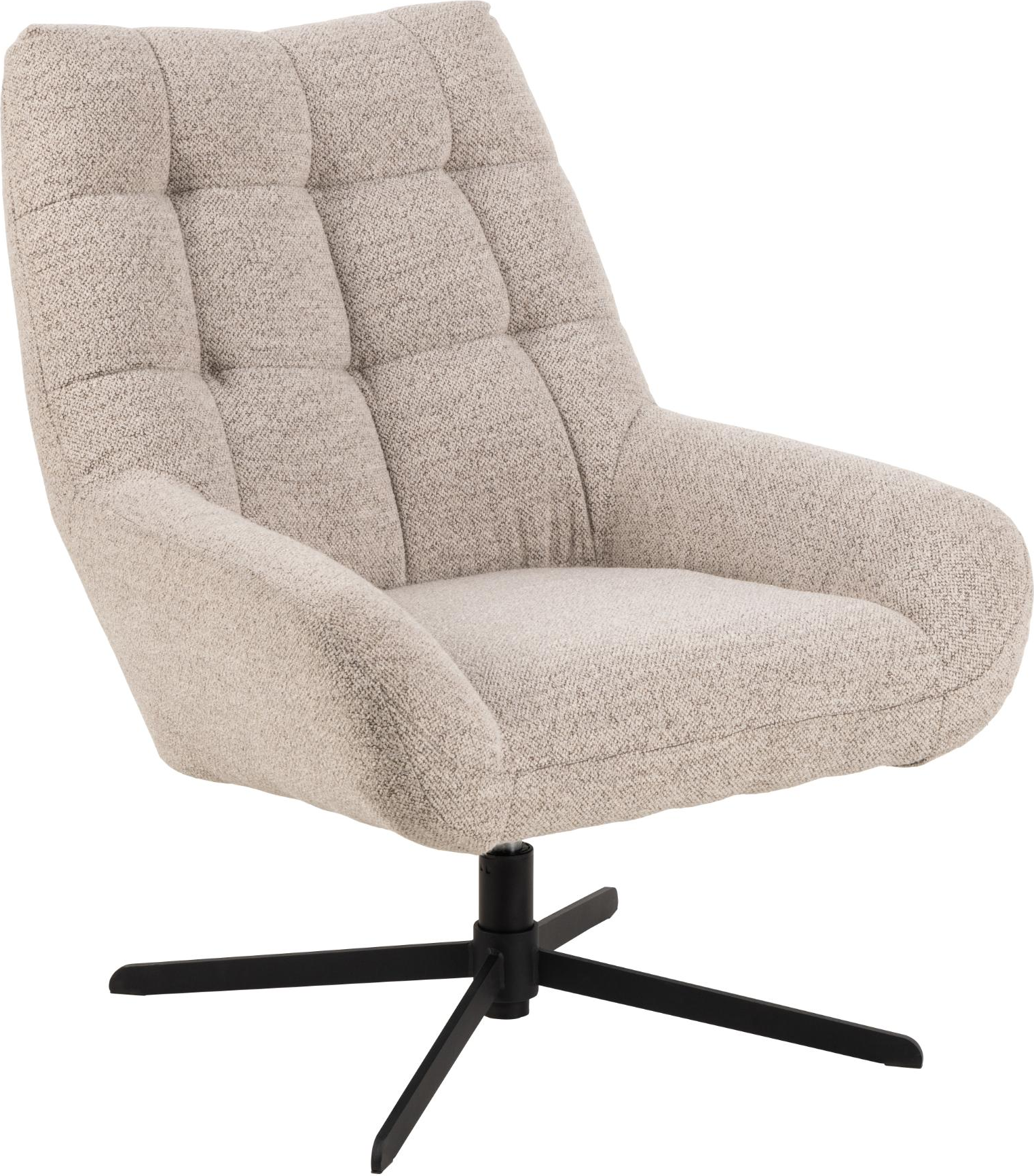 Loungestol Signature Adelisse Monza stof beige med drejefunktion H89×B73×D76 cm