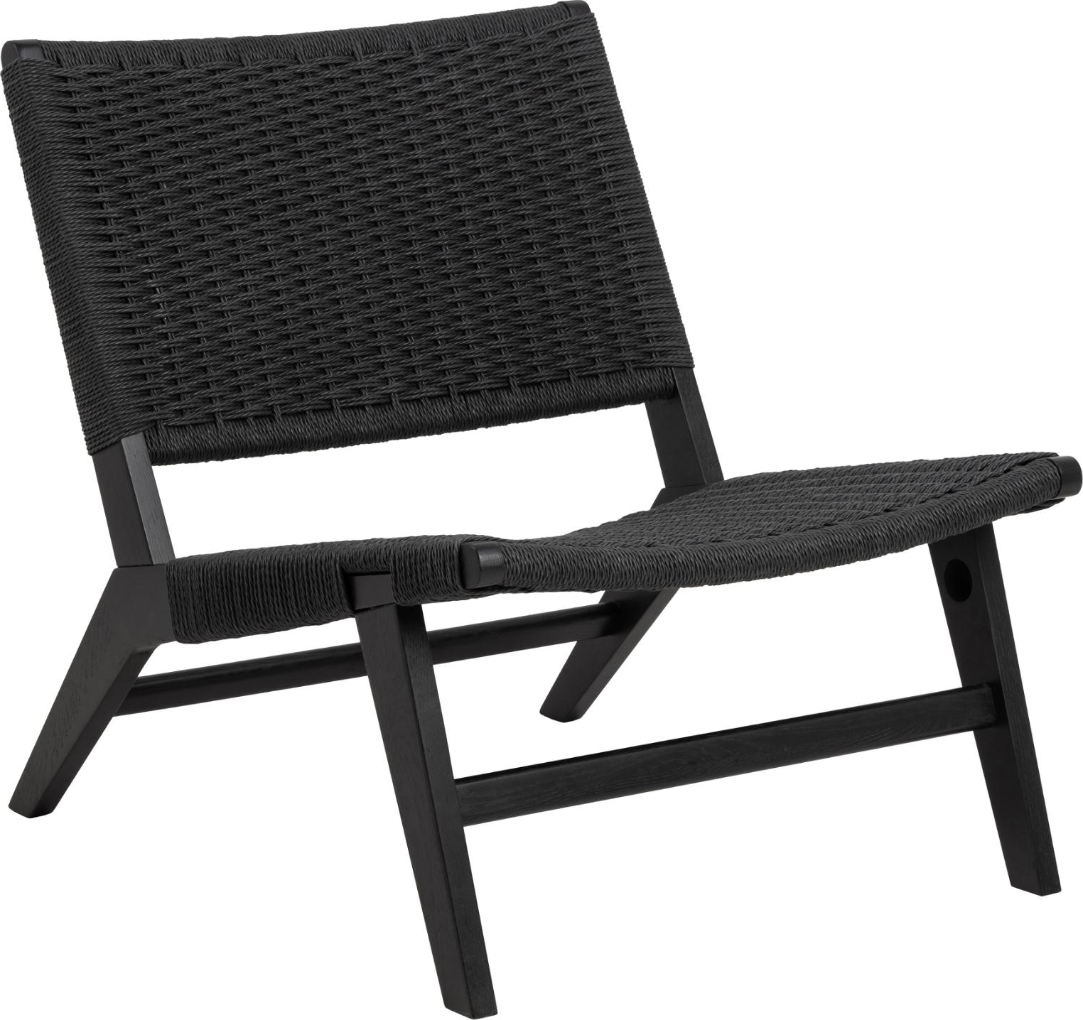 Lounge lænestol Signature Yasminea i papirflet og egetræ mat sort H72xB64xD79 cm