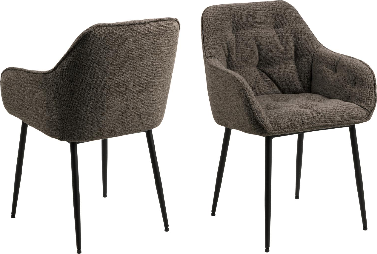 Spisebordsstol med armlæn Signature Celinda Monza stof gråbrun H83xB58xD55 cm