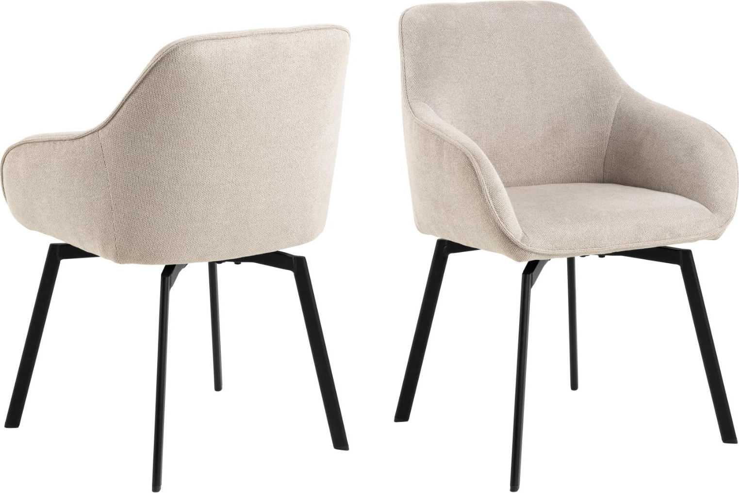 Spisebordsstol med armlæn Signature Galissa beige Caso stof 83,5x58,5x55,5 cm