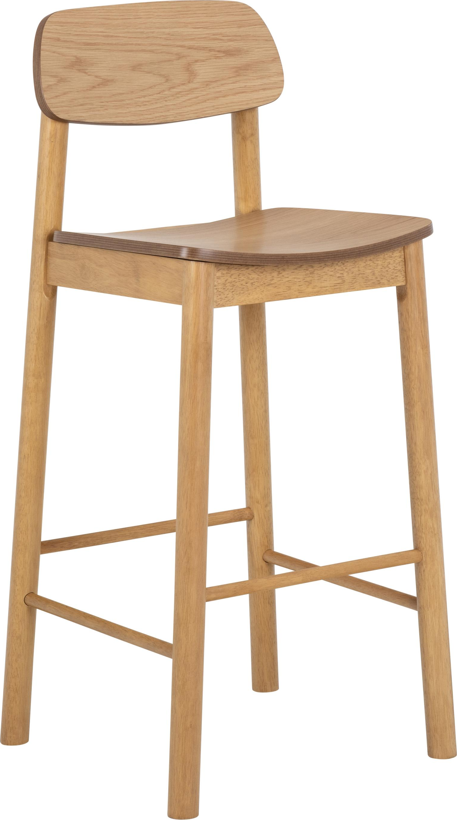Barstol Signature Tirena mat egetræsfinér til køkkenø og bar - robust moderne design
