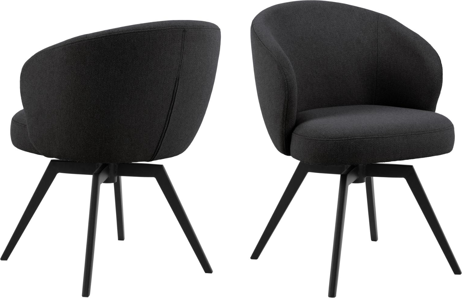 Spisebordsstol med armlæn Signature Xavina Alea stof antracit H80xB58,5xD60 cm