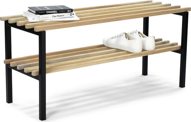 Skostativ Spinder Design Rizzoli skoreol i sort stål & naturlig eg til 8 par sko