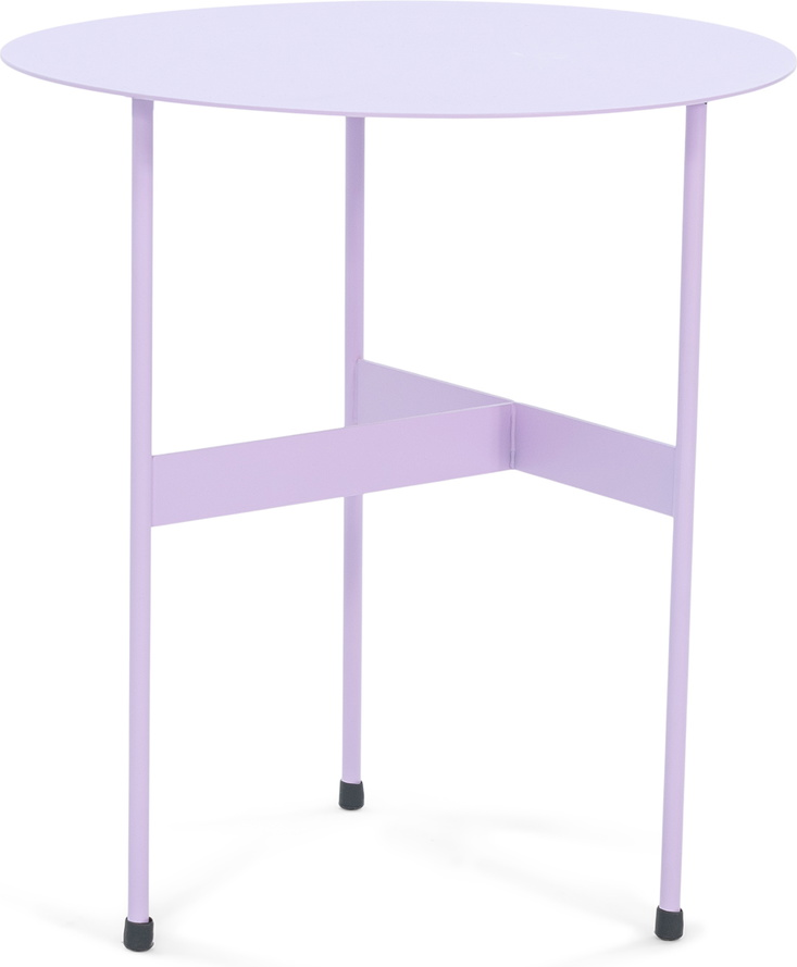 Udendørs sidebord Spinder Design Mira Ø45 x H50 cm stål blid lilla