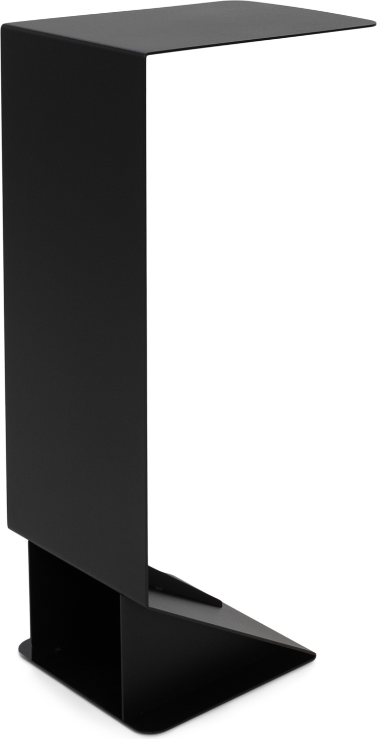 Sidebord/sofabord Spinder Design Bruce C-formet sortlakeret stål med hylde - minimalistisk udendørs design