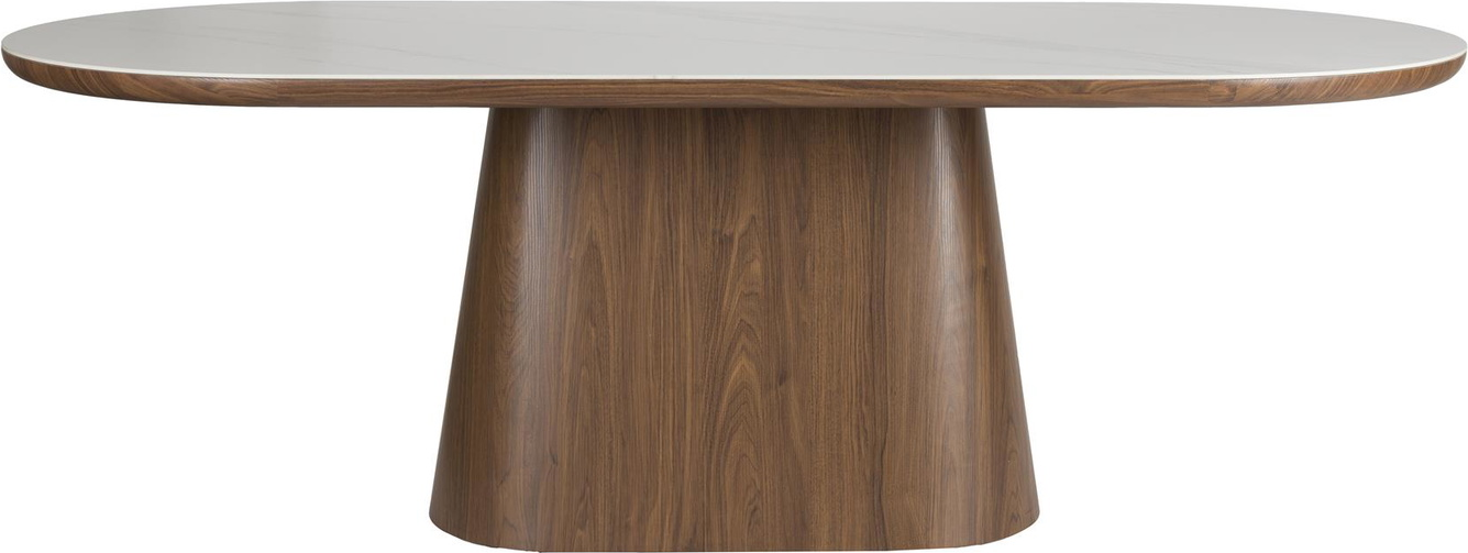 Spisebord Studio White Almira oval i valnøddetræsfiner 200x90x77 cm mørk natur