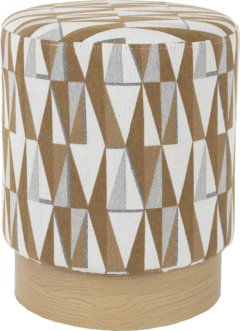 Skammel Studio White Ziggy Ø36 x H45 cm mørk sand polyurethan-polstret taburet