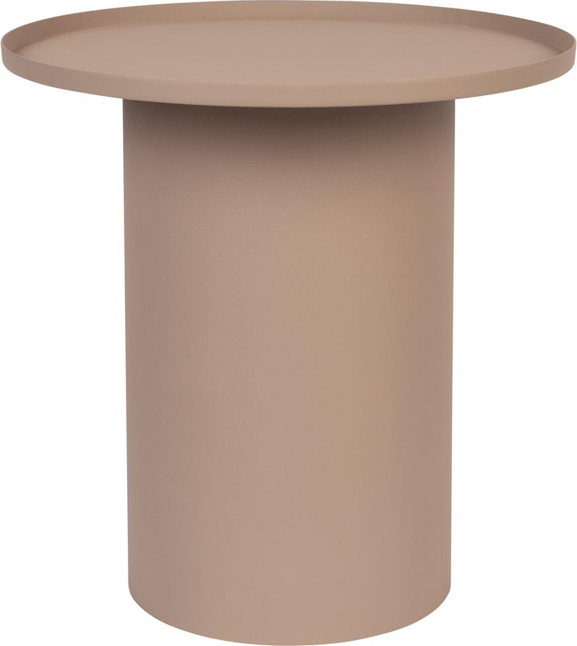 Sidebord Studio White Sverre Ø45 x H45 cm metal stengrå småbord med lyserød bund