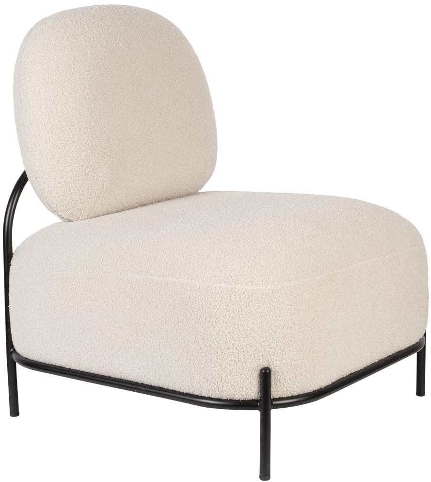 Loungestol / lænestol Studio White Polly perlemor - polypropylenplast og polyester H77×B66×L71,5 cm
