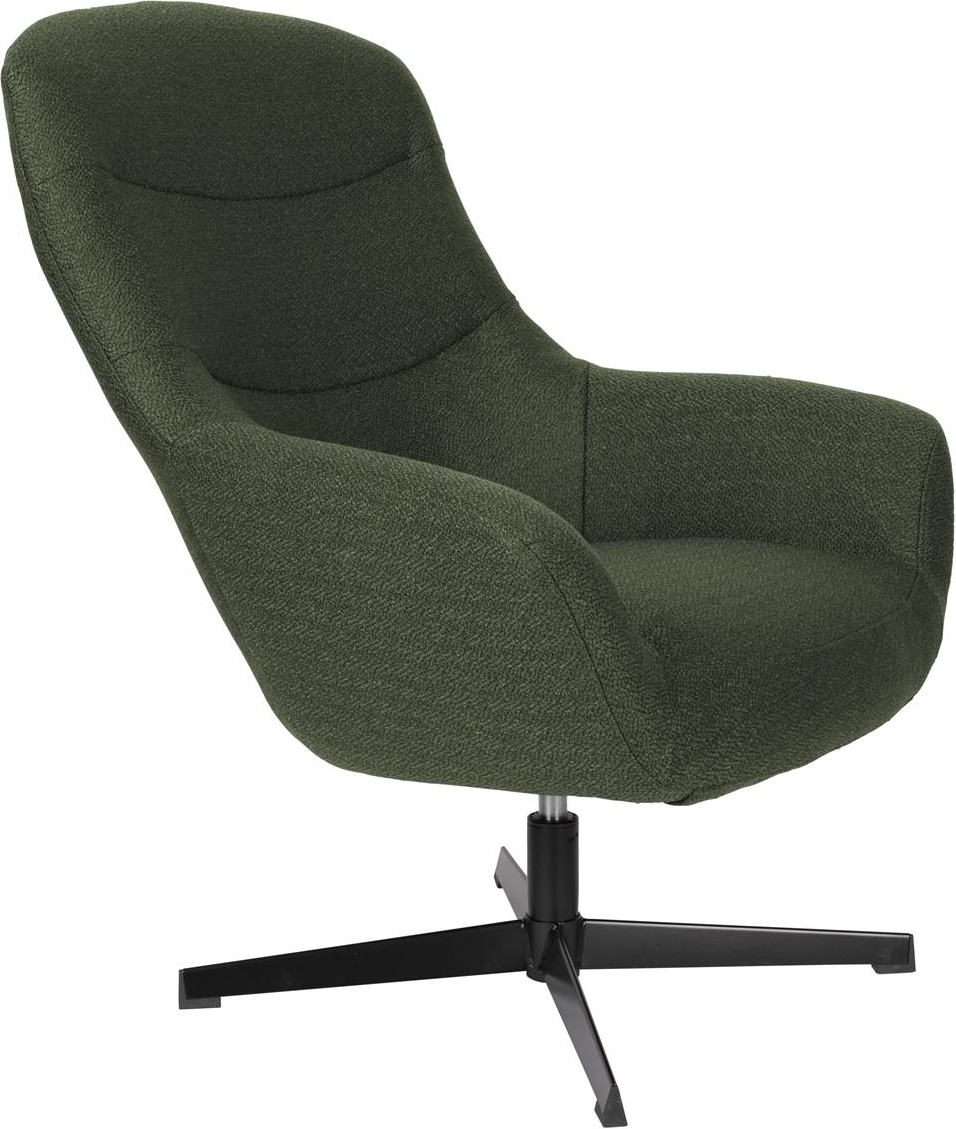 Loungestol Studio White Yuki askegrå stof med drejefunktion og stålfod