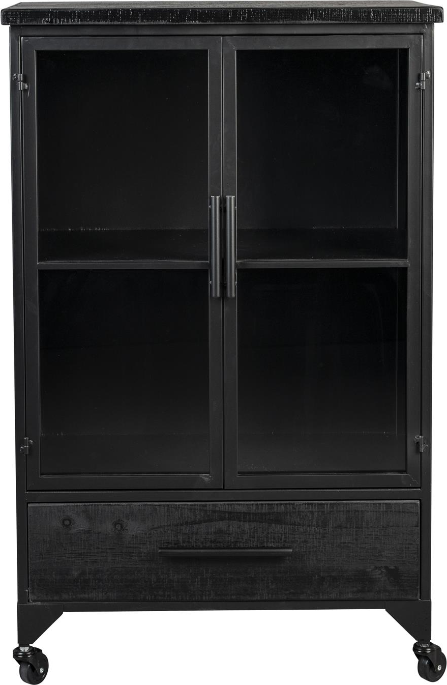 Højskab Studio White Ferre kulsort H105xB65xD35 cm i granfinér