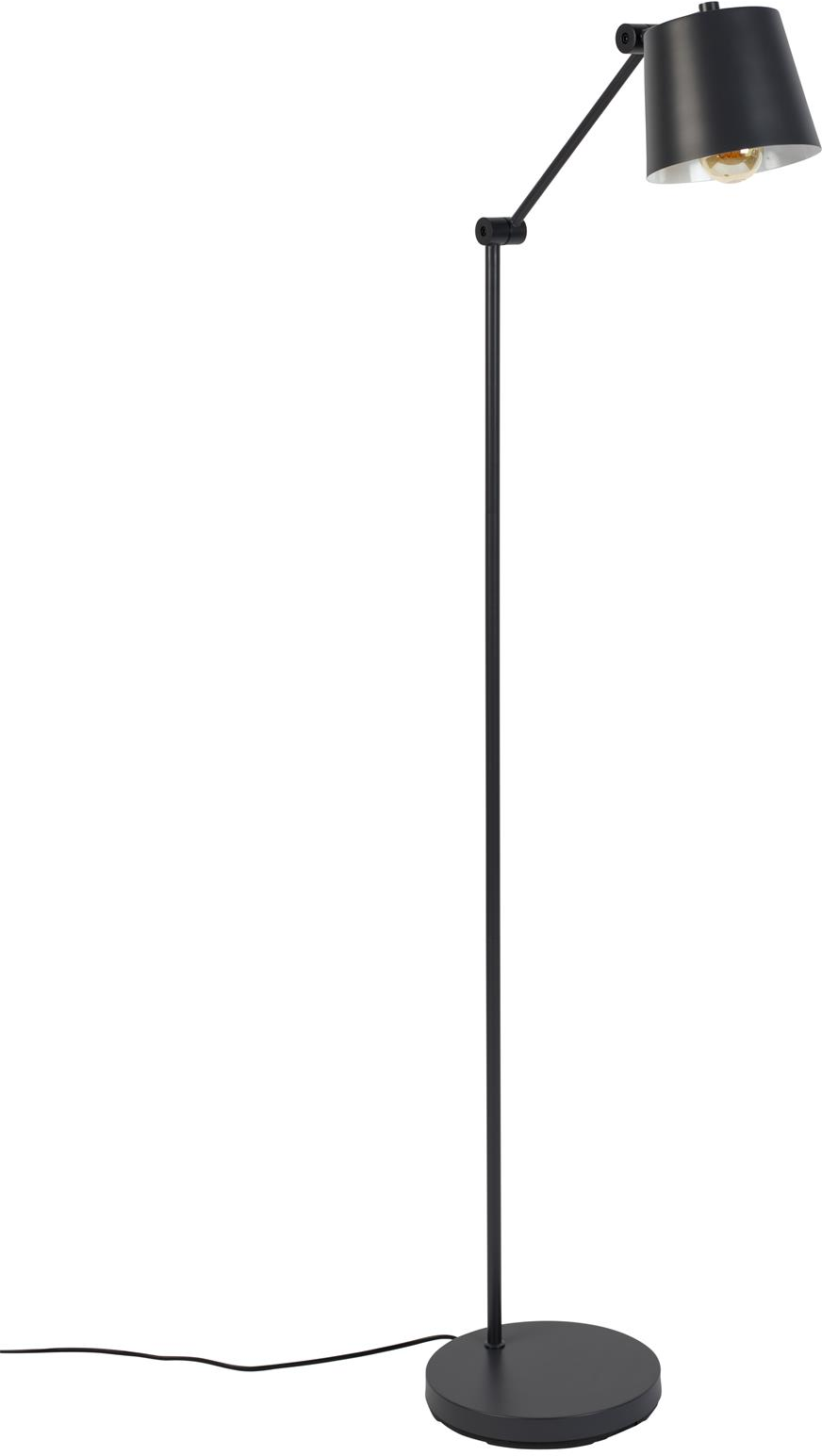 Gulvlampe Studio White Hajo askegrå jern H135 cm højdejusterbar E27 fatning stuelampe