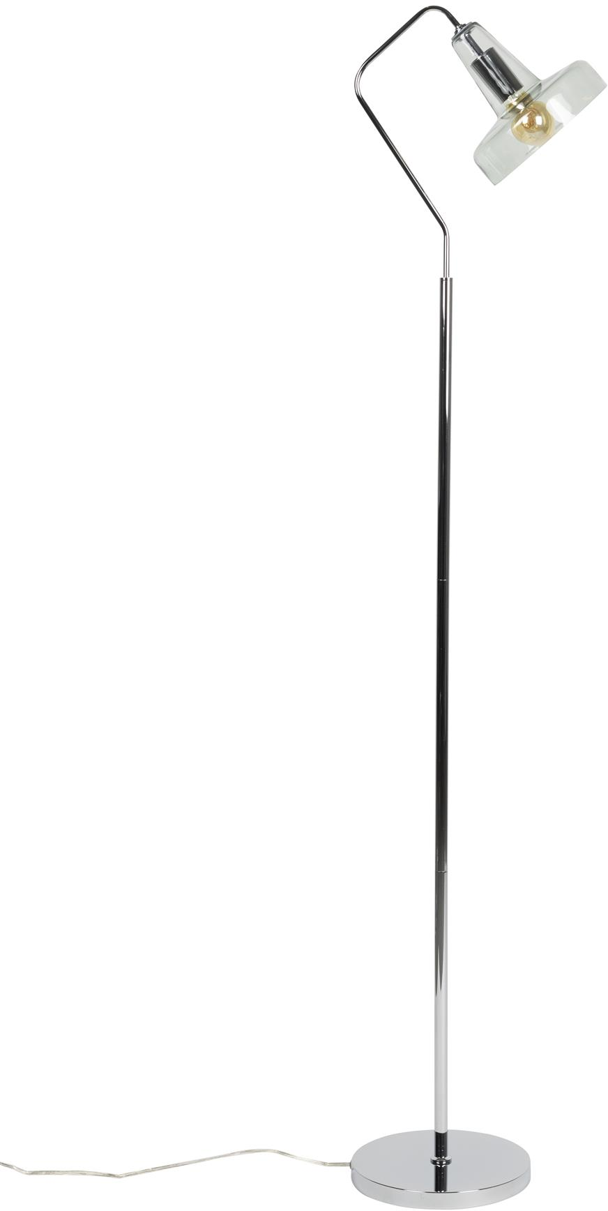 Gulvlampe Studio White Anshin i sølv - glas/jern, H160 cm, E27, varmt hvidt lys