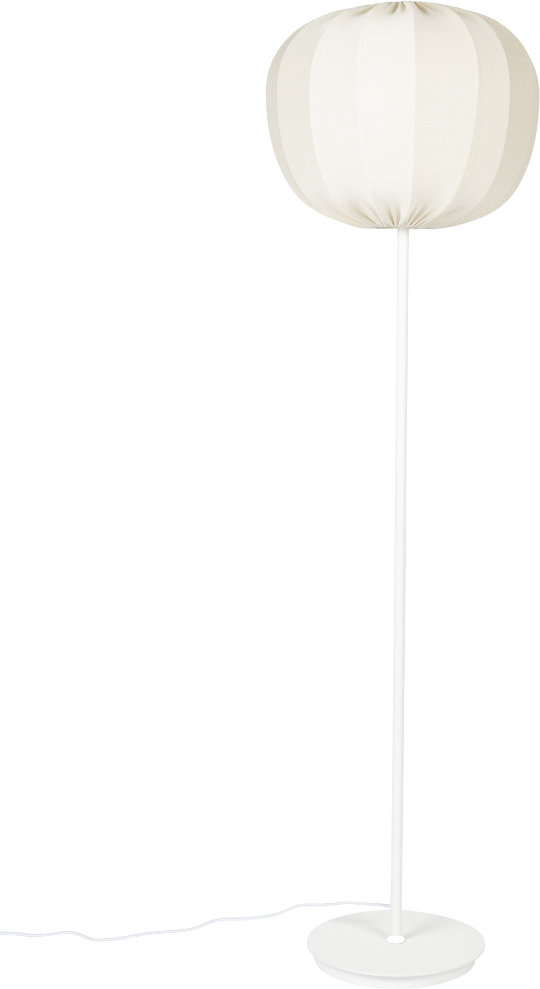 Gulvlampe Studio White Shem Ø45 x H160 cm offwhite jern med bomuld-/polyesterskærm E27-fatning