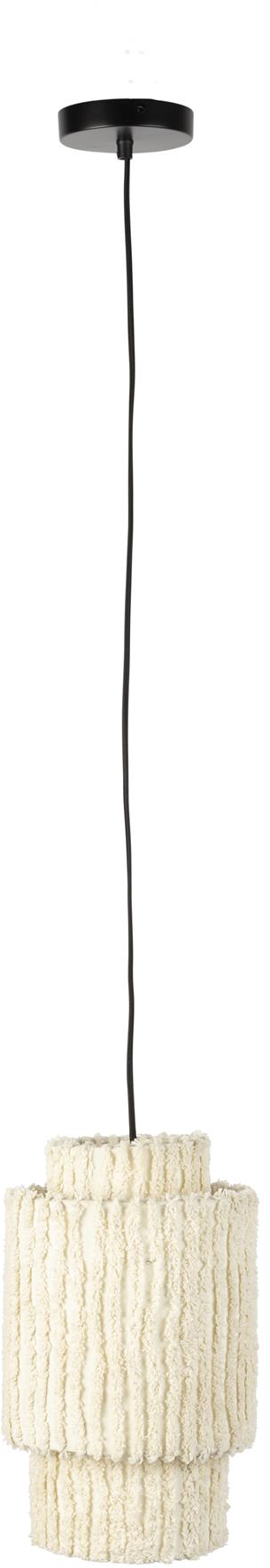 Pendellampe Studio White Arjun perlemor bomuld loftlampe Ø20 x H38 cm dæmpbar