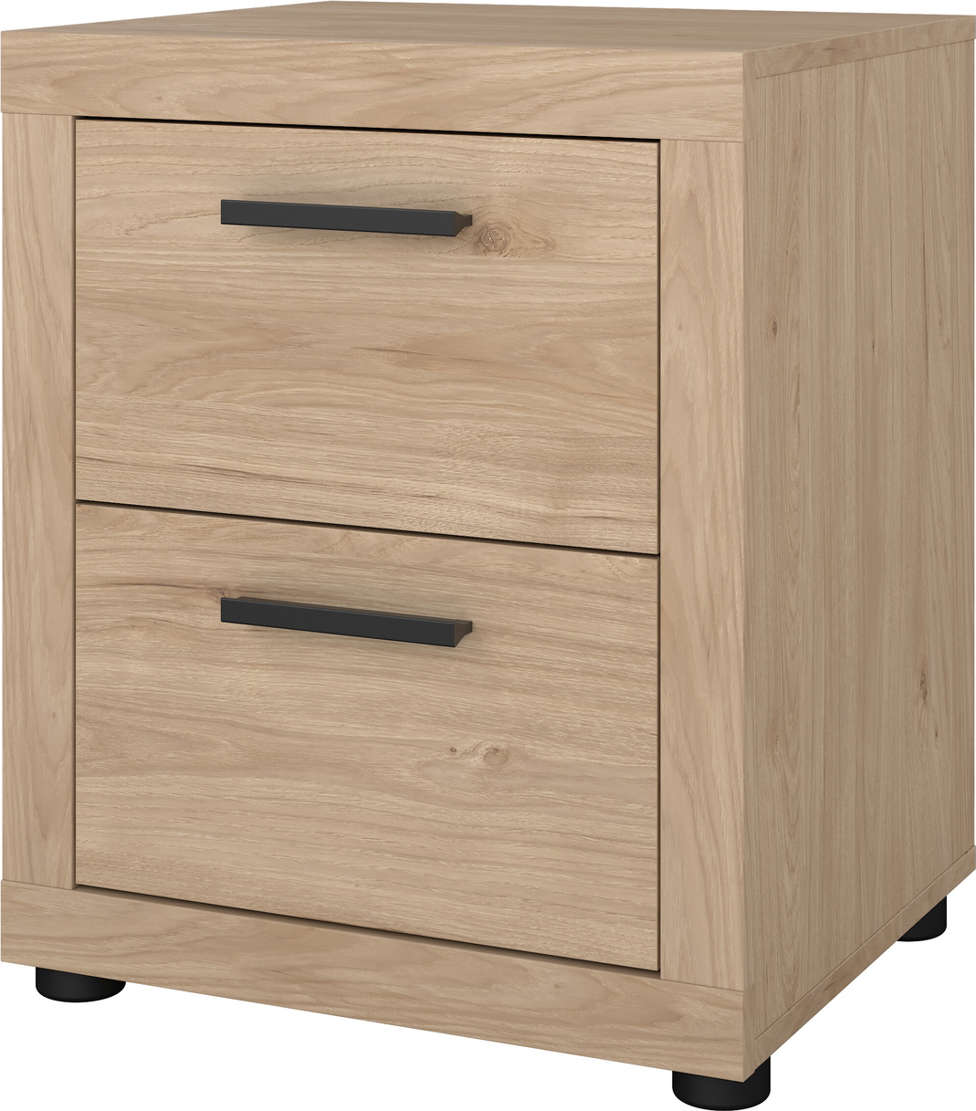 Sengebord/natbord Vesterholm Ena, 2 skuffer, Jackson Hickory, spånplade, H57 x B47 x D41 cm