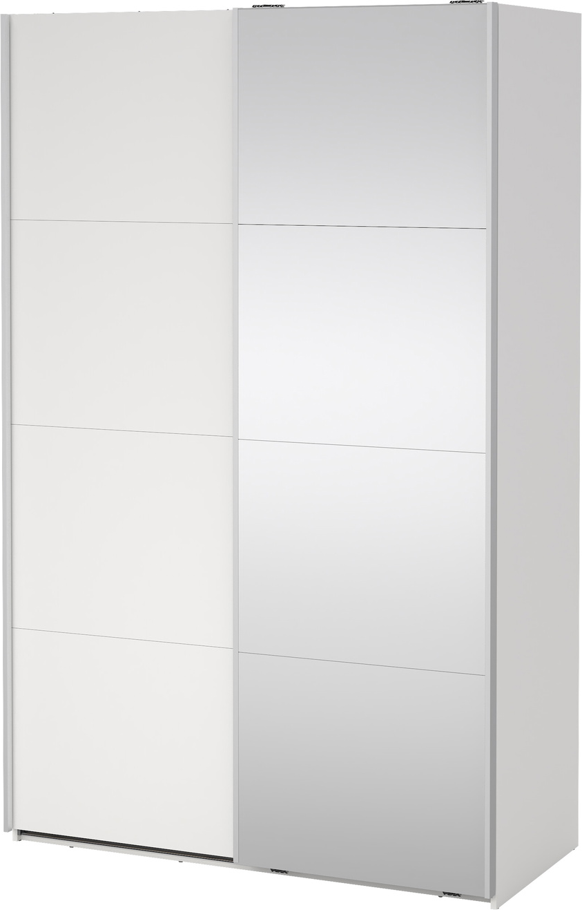 Garderobeskab Vesterholm Arden skydedør med helspejl hvid H220×B138,5×D66,6 cm FSC