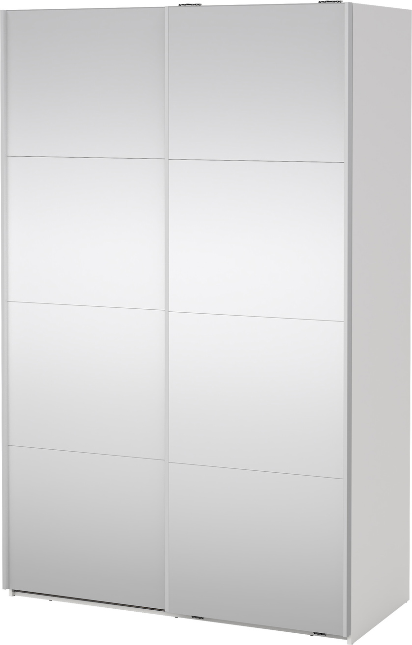 Garderobeskab Vesterholm Arden - 2 skydedøre, hvidt spejl, H220×B138×D67 cm, FSC