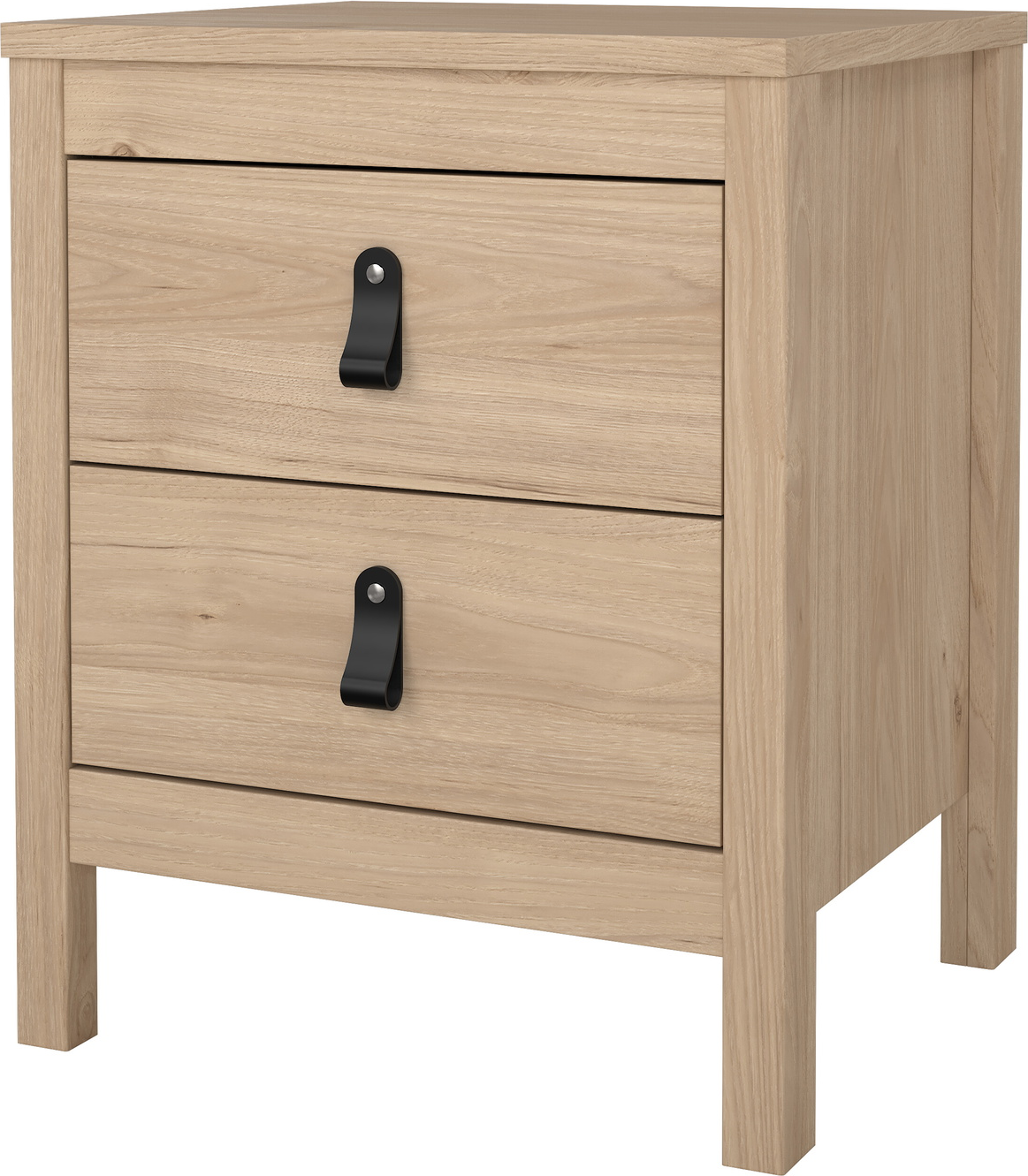 Sengebord Vesterholm Lunor natbord, 2 skuffer, Jackson Hickory, H54×B44×D38 cm, FSC-certificeret, fremstillet i Danmark