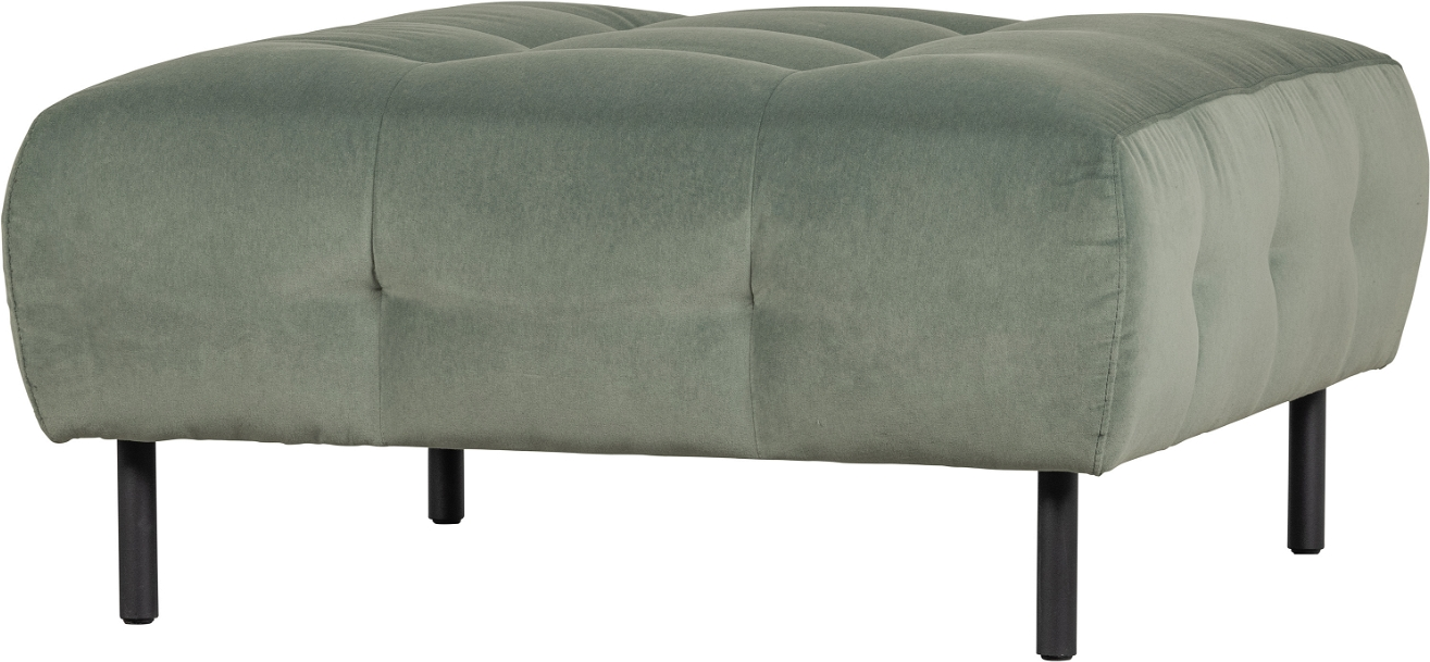 Puf WOOOD Exclusive Lloyd i Loma fløjl, bleg grøn - H45 x B90 cm