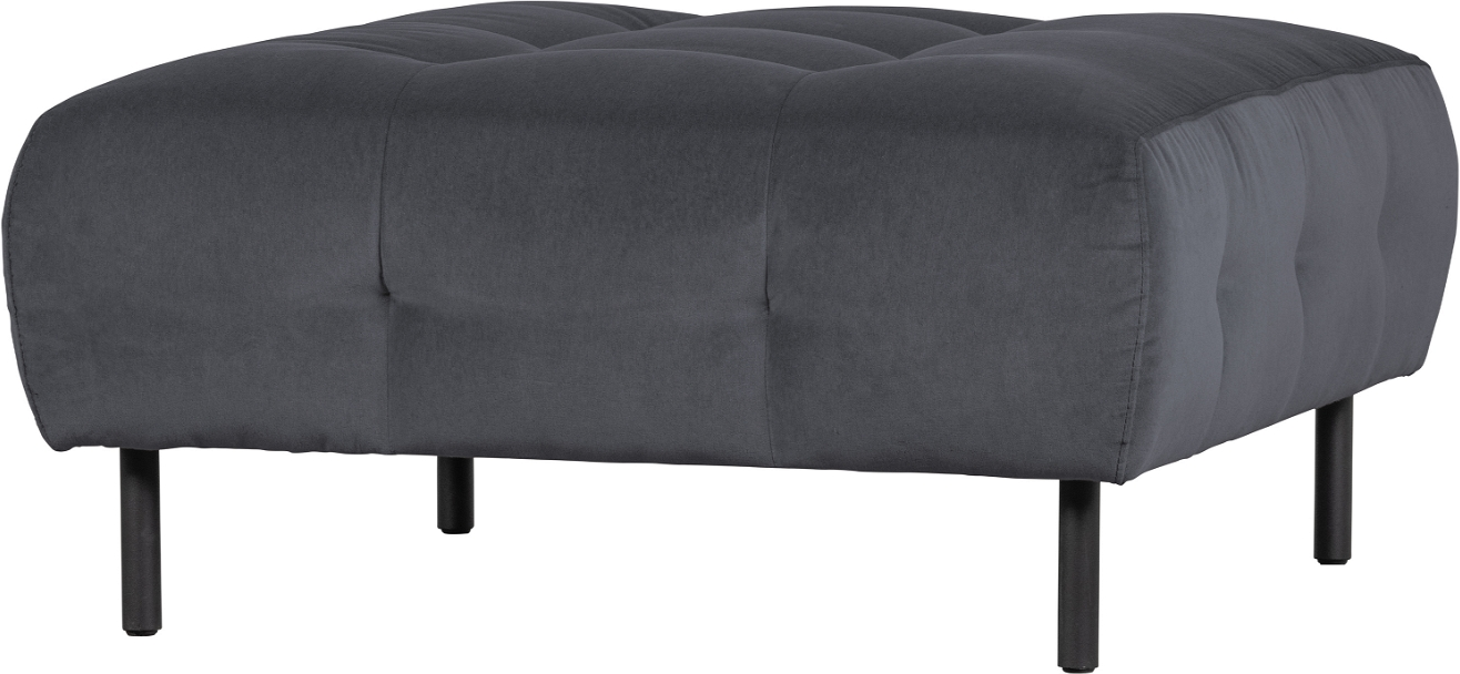 Puf/Fodskammel WOOOD Exclusive Lloyd mørkegrå vasket Loma fløjl 45x90x90 cm
