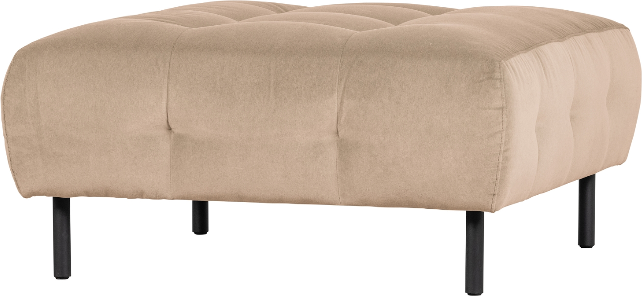 Puf Lloyd fra WOOOD Exclusive - polstret beige Loma fløjl 90×90×45 cm