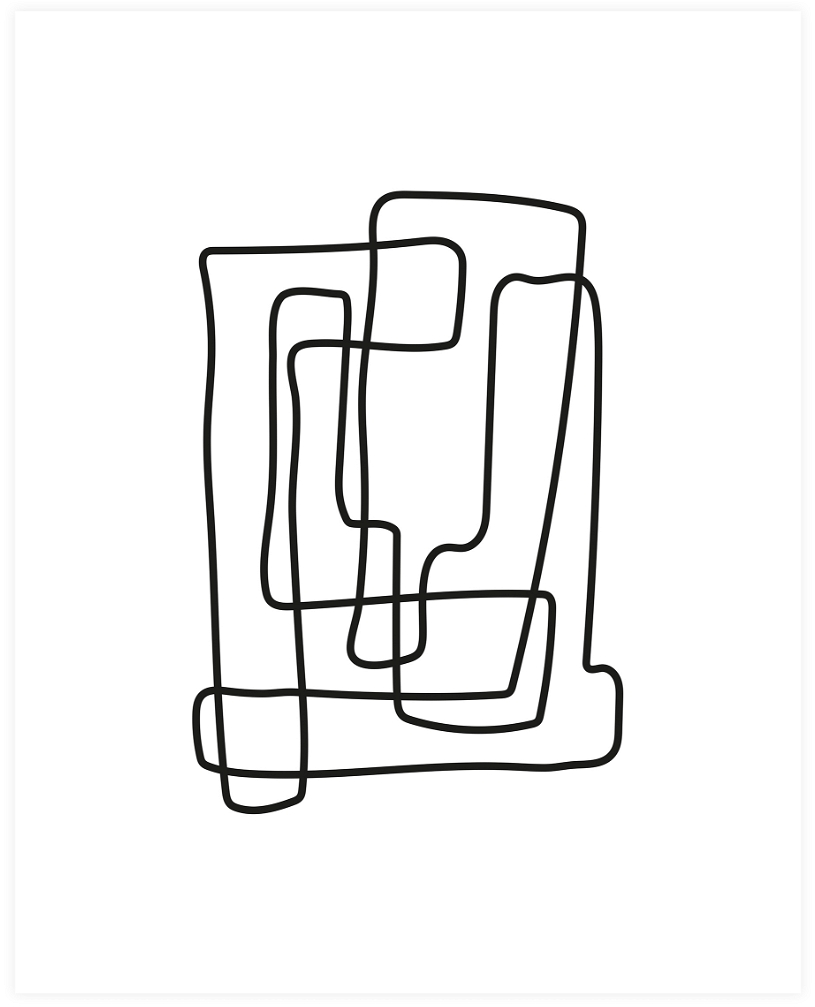 Abstrakt linjeprint vægdekoration WOOOD Exclusive Lines H45,5xB35,5 cm