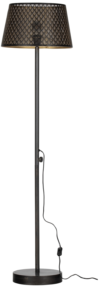 Gulvlampe WOOOD Exclusive Kars art deco sort/messing jern 161 cm E27