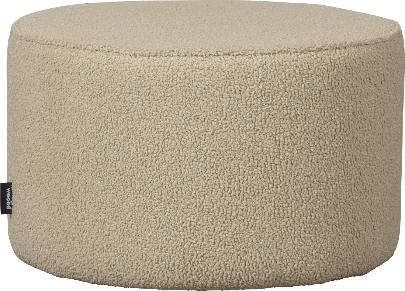 Puf WOOOD Sara sandfarvet Ø60 x H36 cm i blødt Bobare polyester