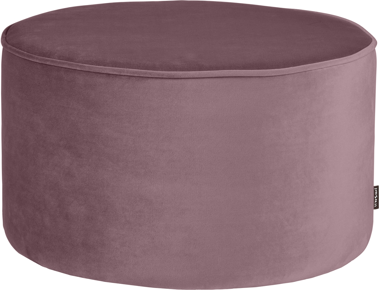 Puf & skammel WOOOD Sara Ø60 x H36 cm i lilla fløjl - robust polyester, FSC-certificeret træ & VP30 skum