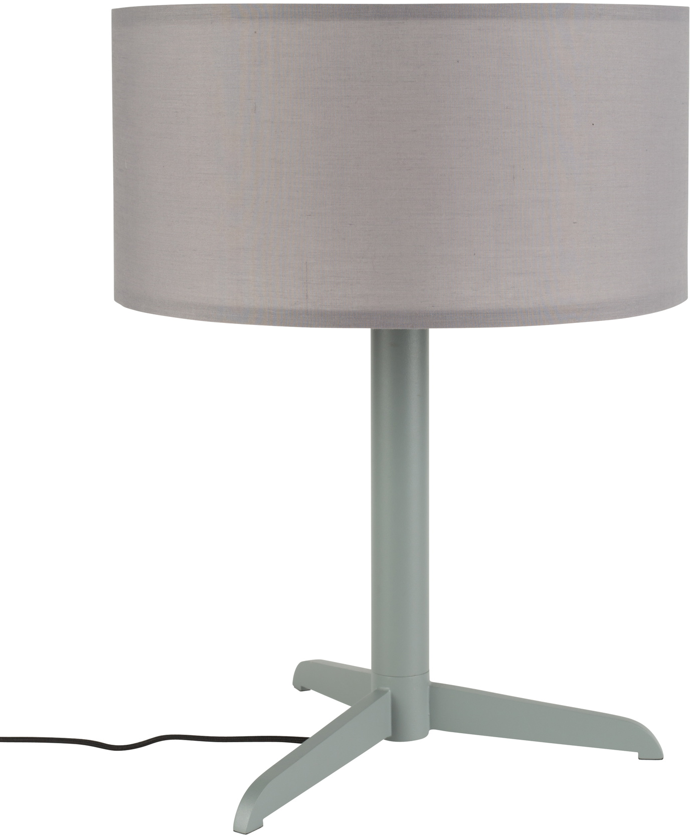 Bordlampe Zuiver Shelby stengrå metal Ø36 x H48 cm med bomuld- og hørskærm