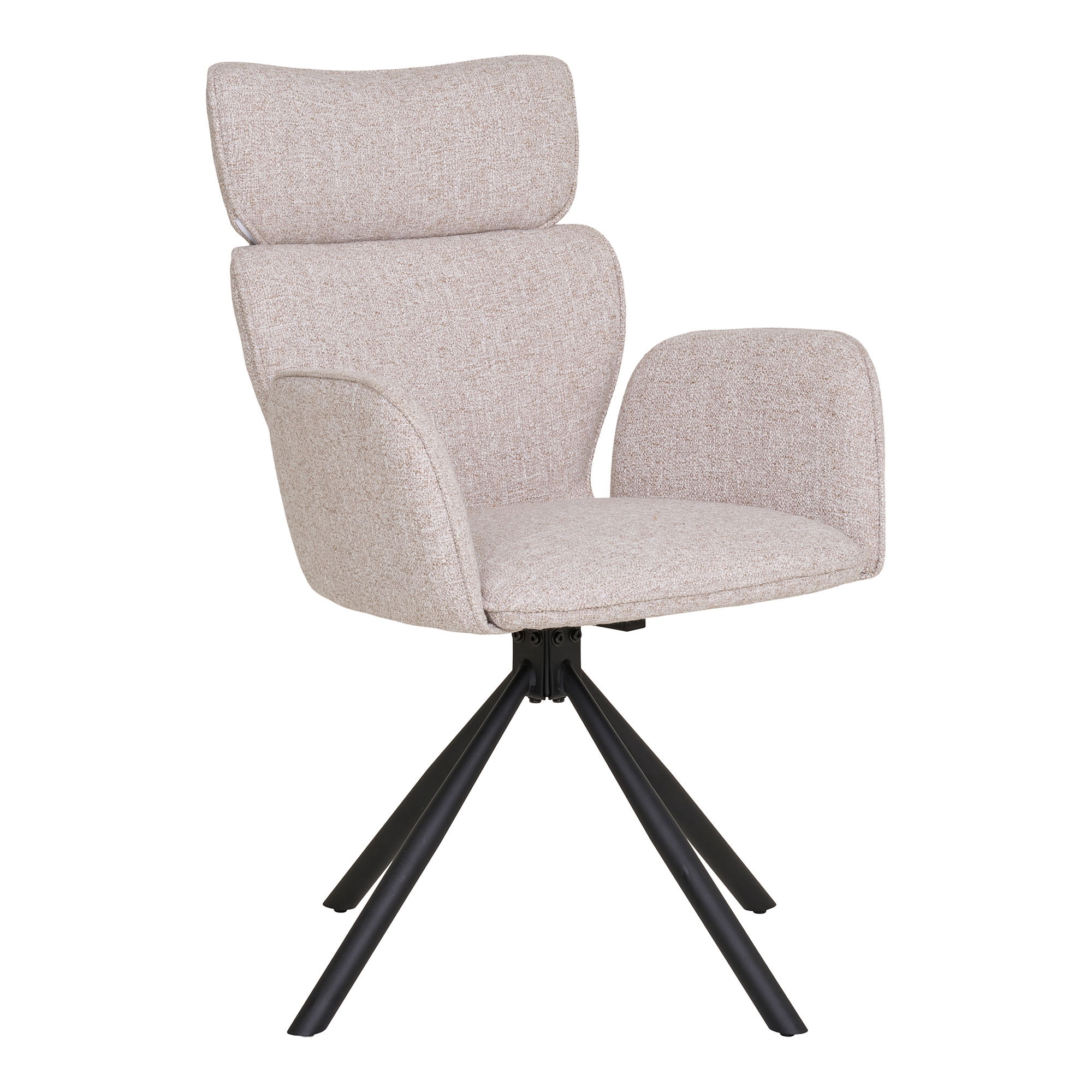 HOUSE NORDIC Cordoba spisebordsstol, m. drejefod - sand polyester og sort metal