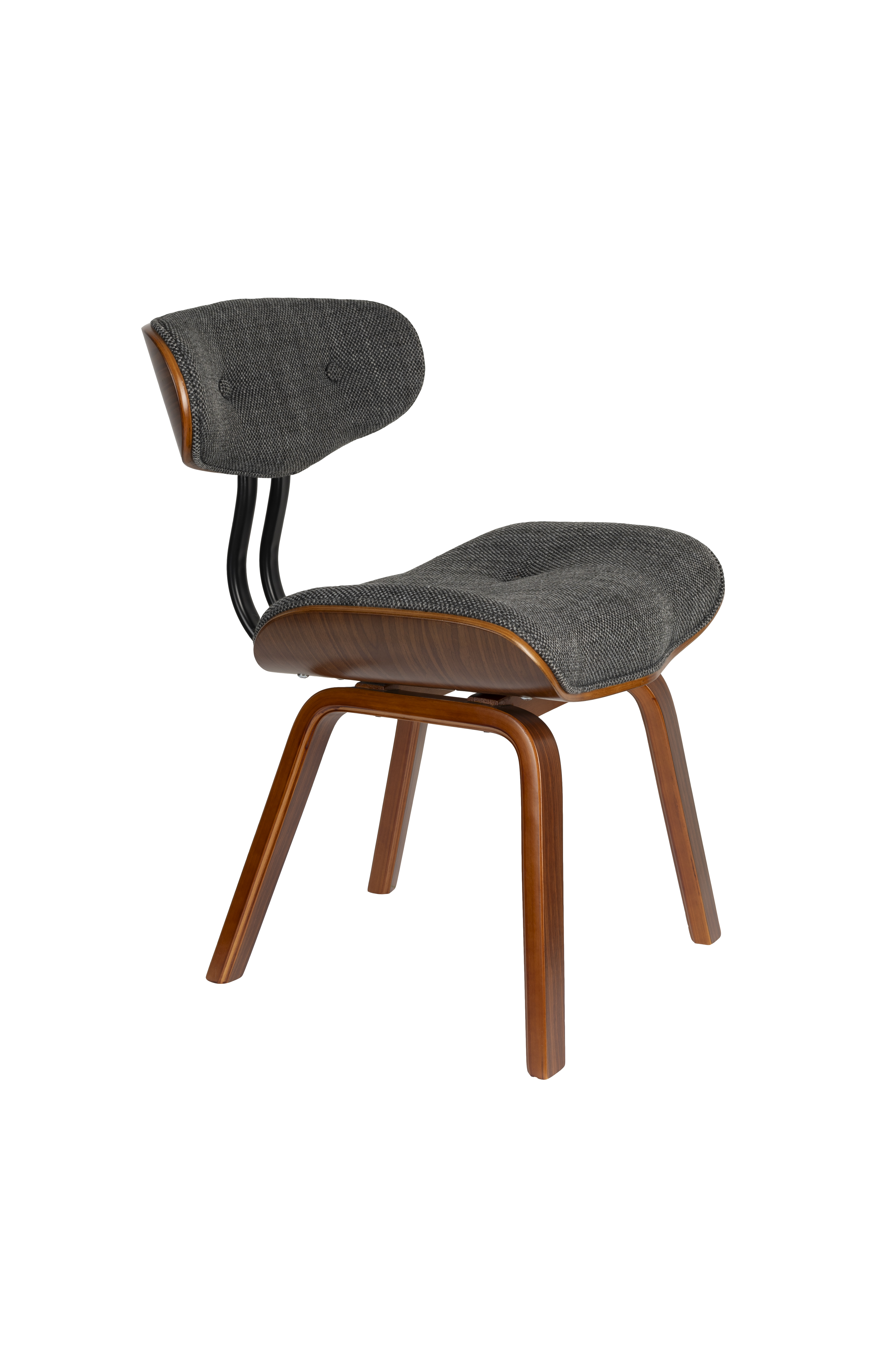 DUTCHBONE Blackwood spisebordsstol - grå stof og brun træ