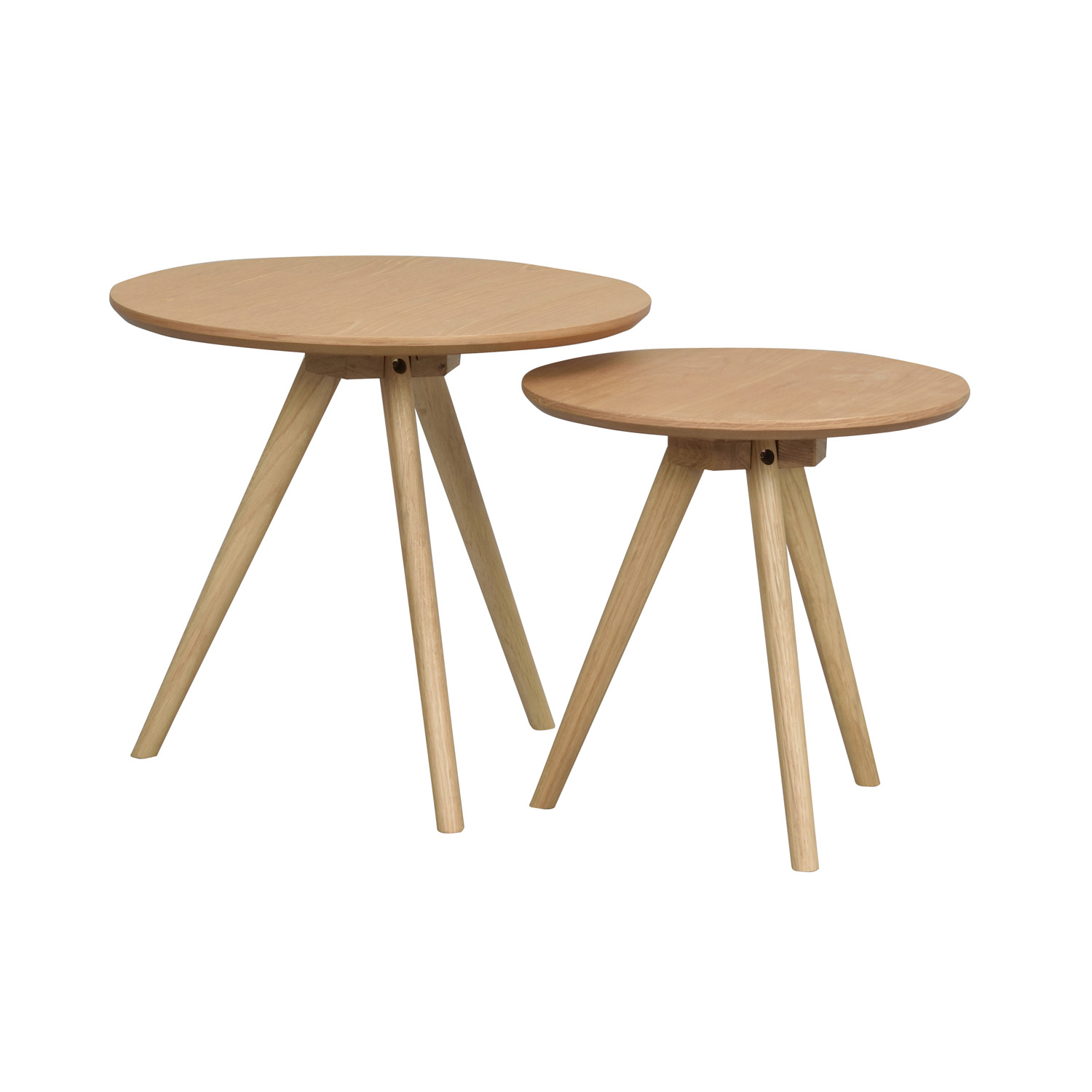 ROWICO rund Yumi indskudsborde - natur egetræsfiner og eg (sæt á 2)