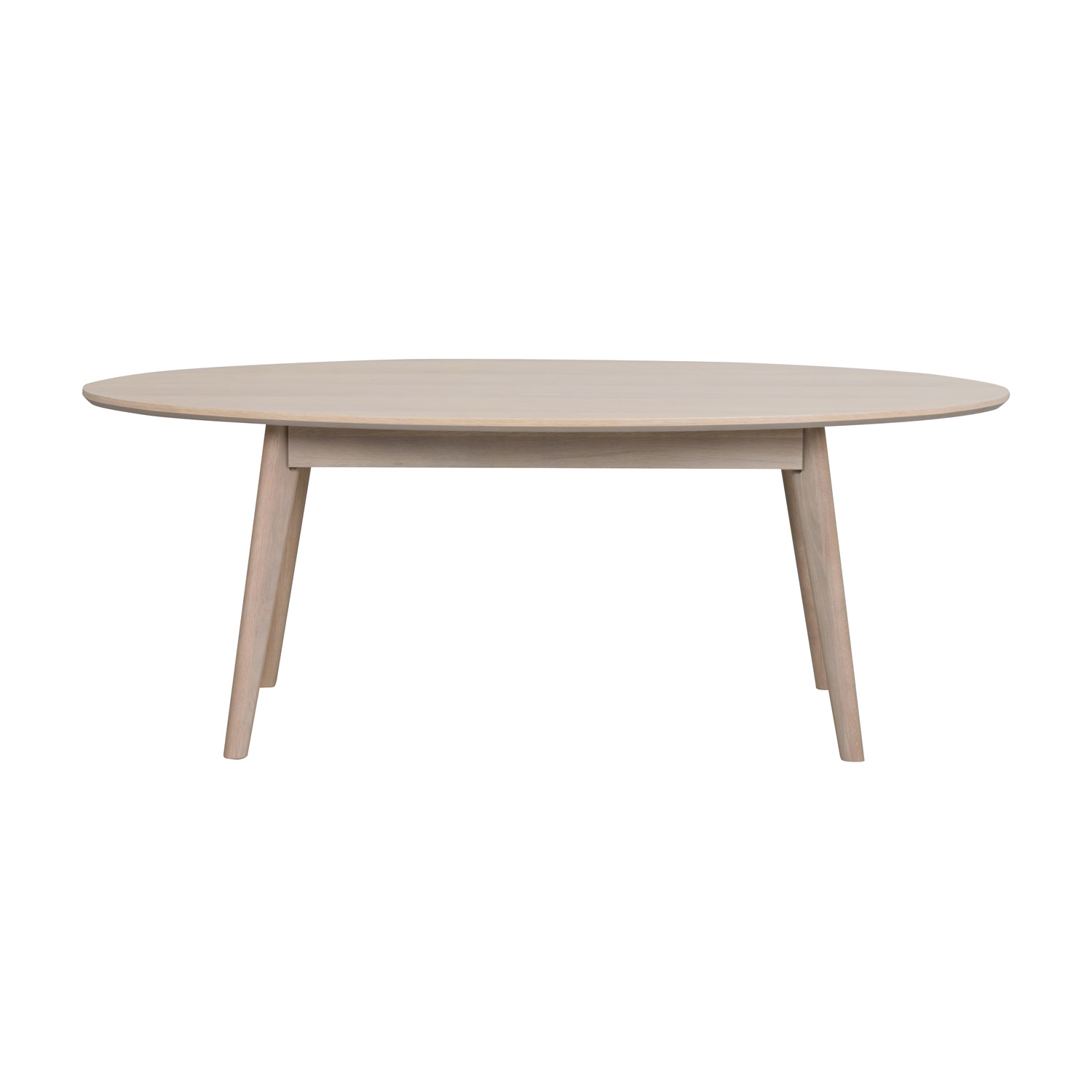 ROWICO oval Yumi sofabord - hvidvasket egetræsfiner og eg (130x65)