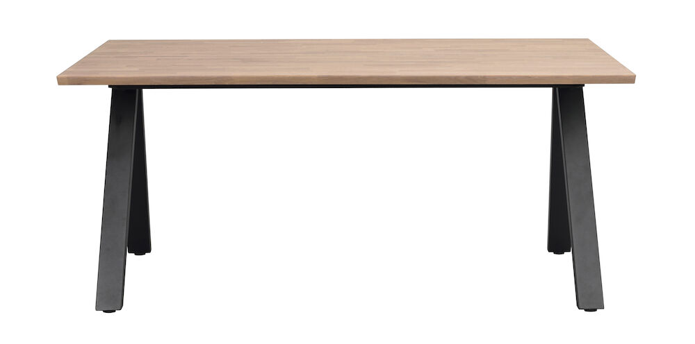 ROWICO Carradale spisebord, m. udtræk - natur eg og sort metal (170x100)