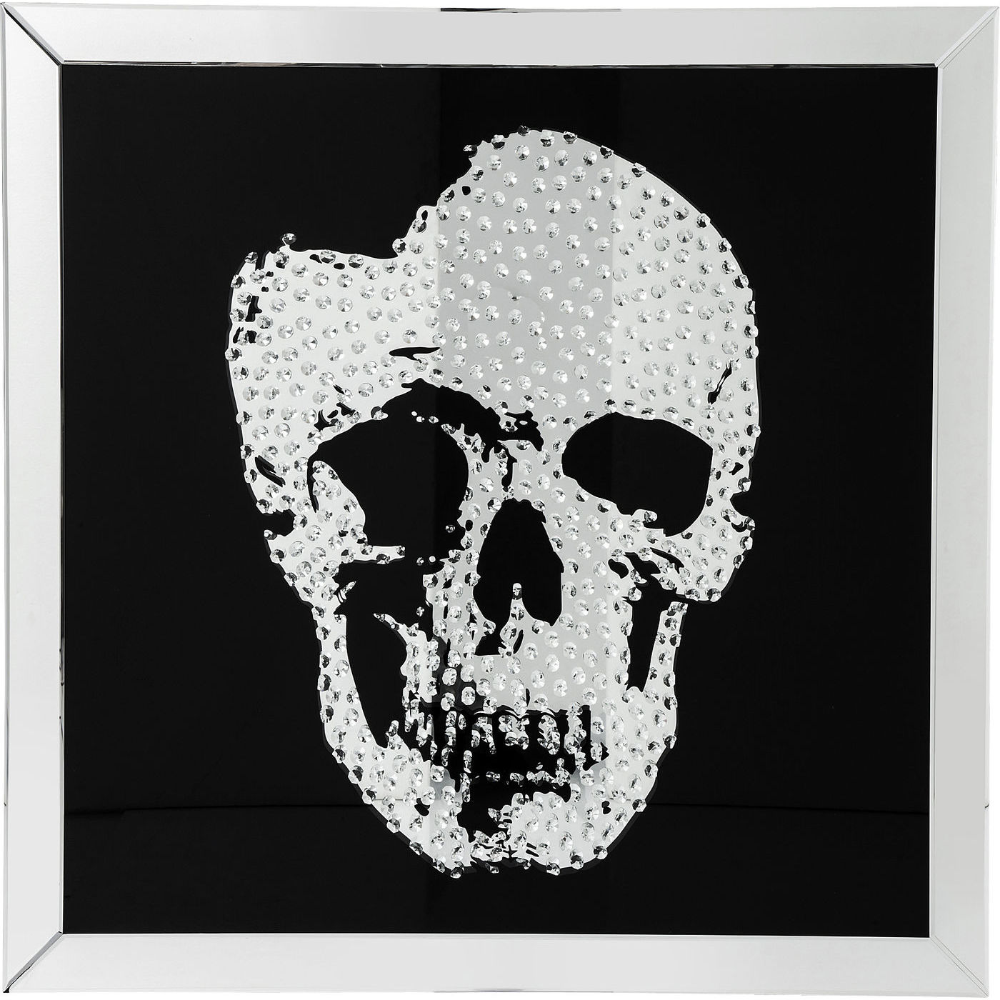 KARE DESIGN Plakat, Mirror Skull - Sort sølv, m. ramme, (100x100cm)
