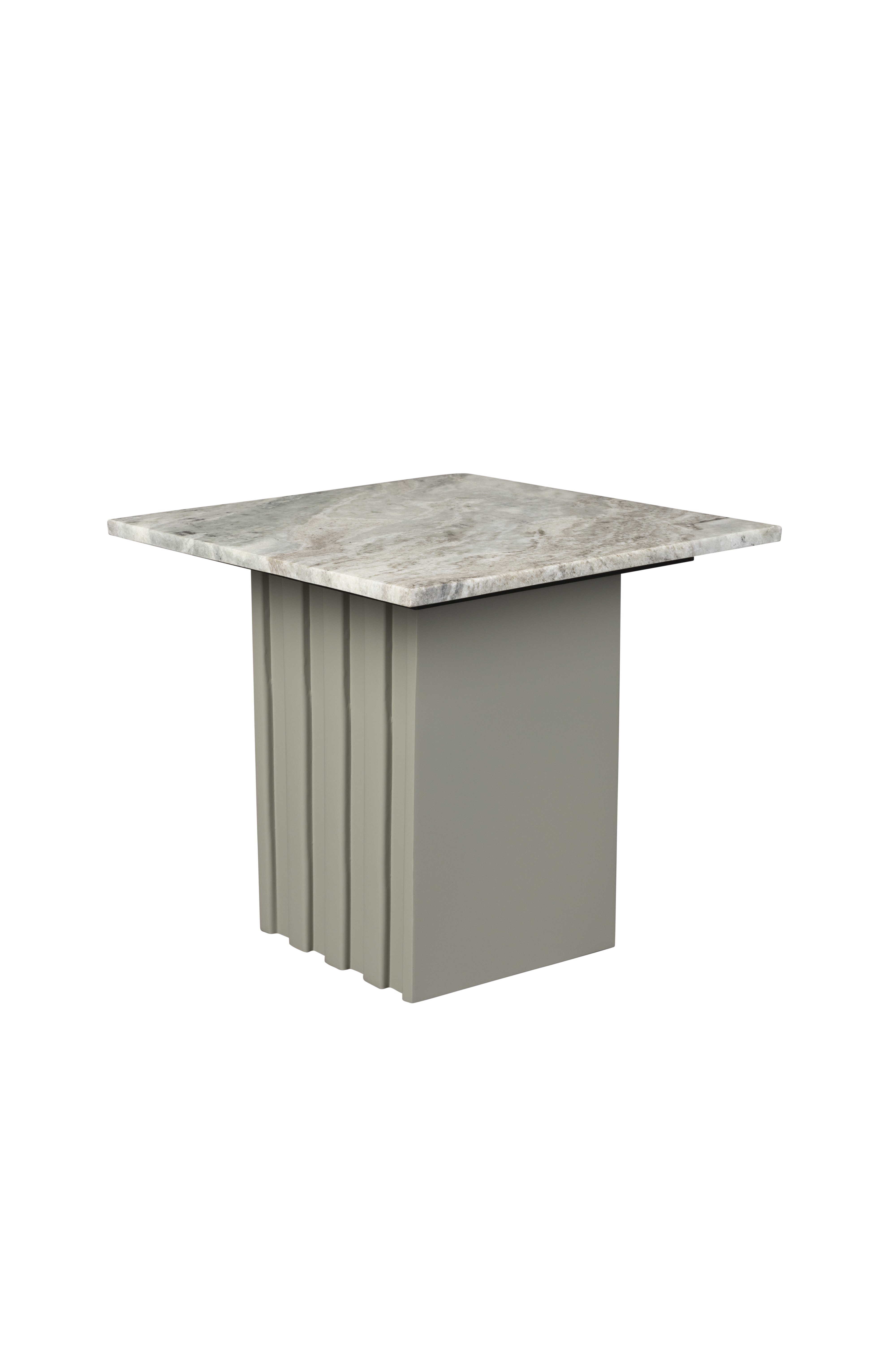 DUTCHBONE Clayton sidebord, kvadratisk - grå marmor og grå jern (40x40)