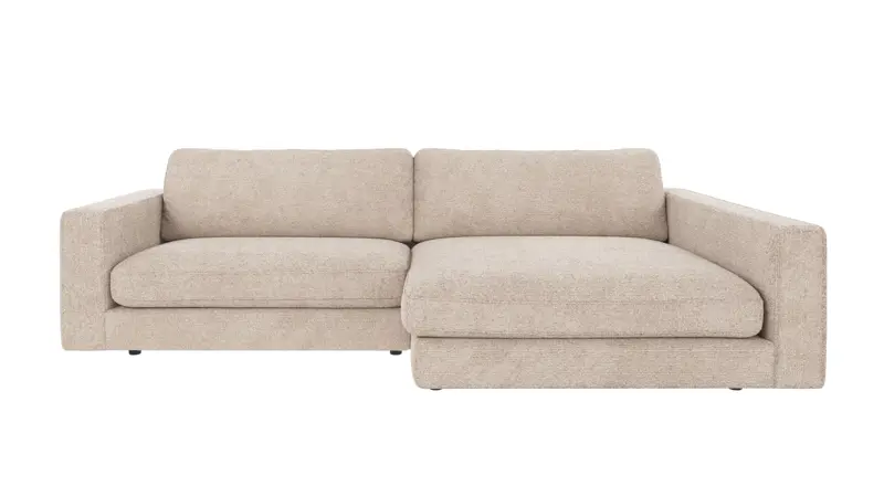 ROWICO Duncan 3 pers. modul sofa, m. højre chaiselong - lysegrå stof