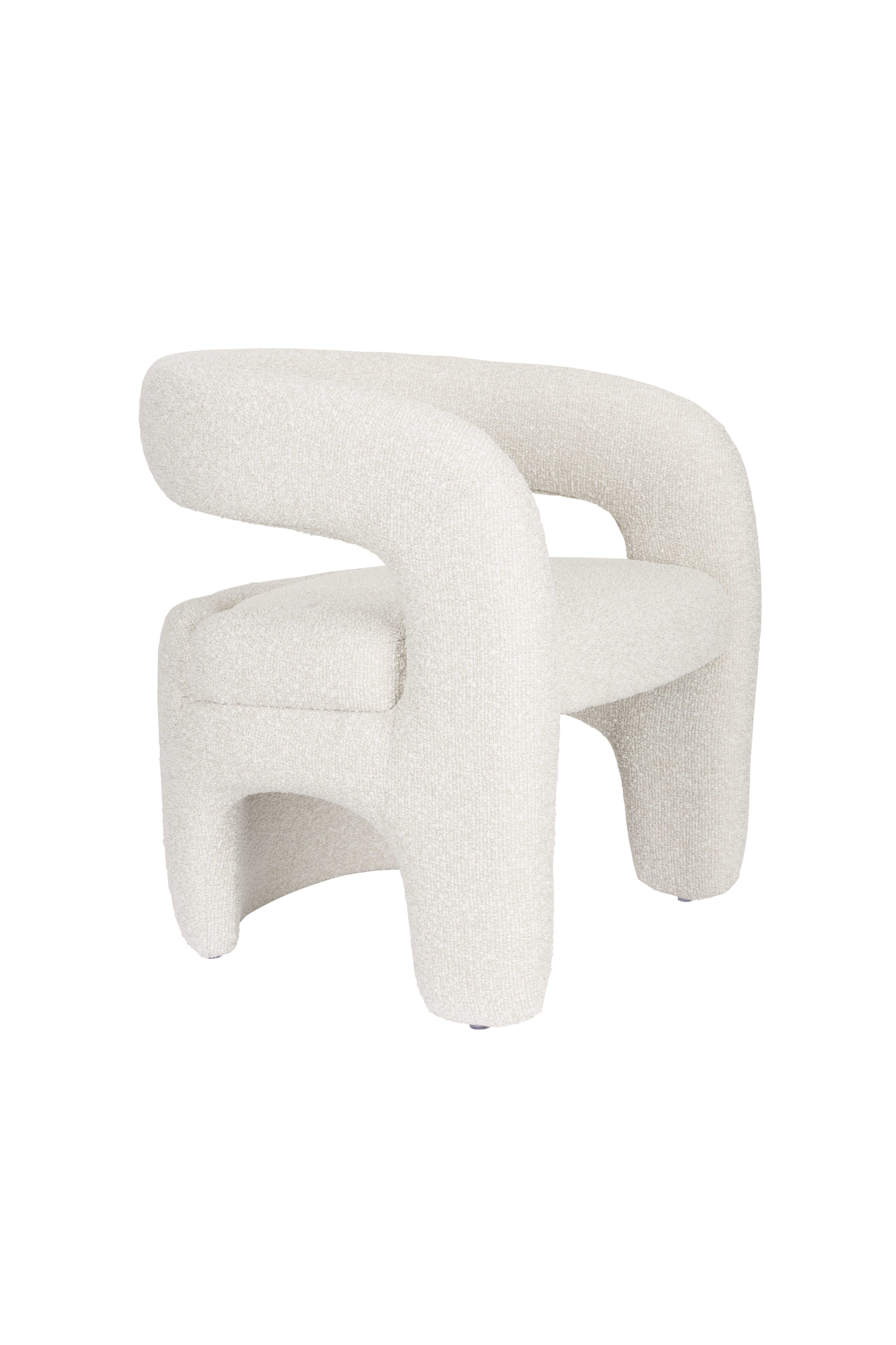 WHITE LABEL LIVING Nova loungestol, m. armlæn - hvid polyester