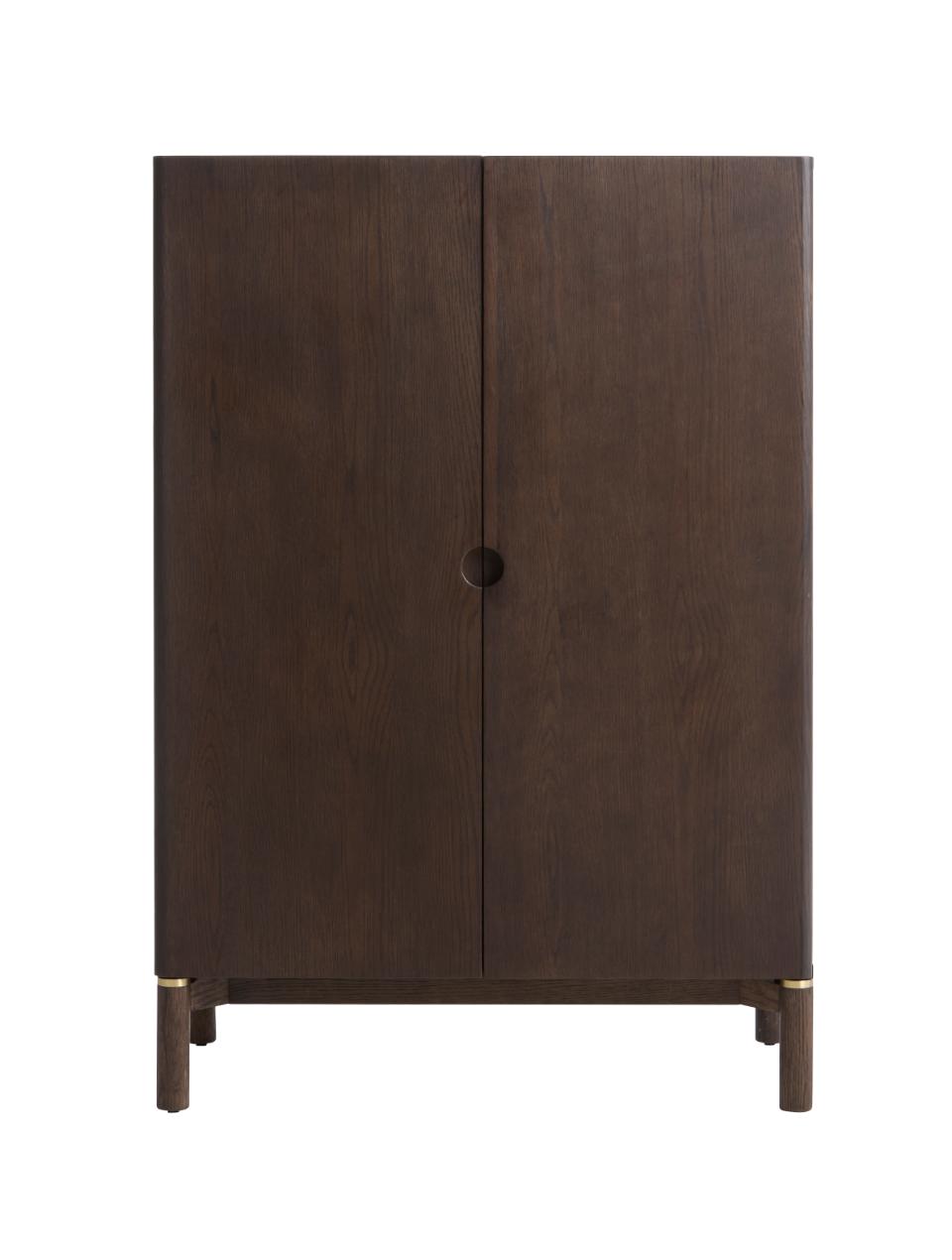 Arun skab, m. 2 låger og 4 hylder - espressoolie (H:130)