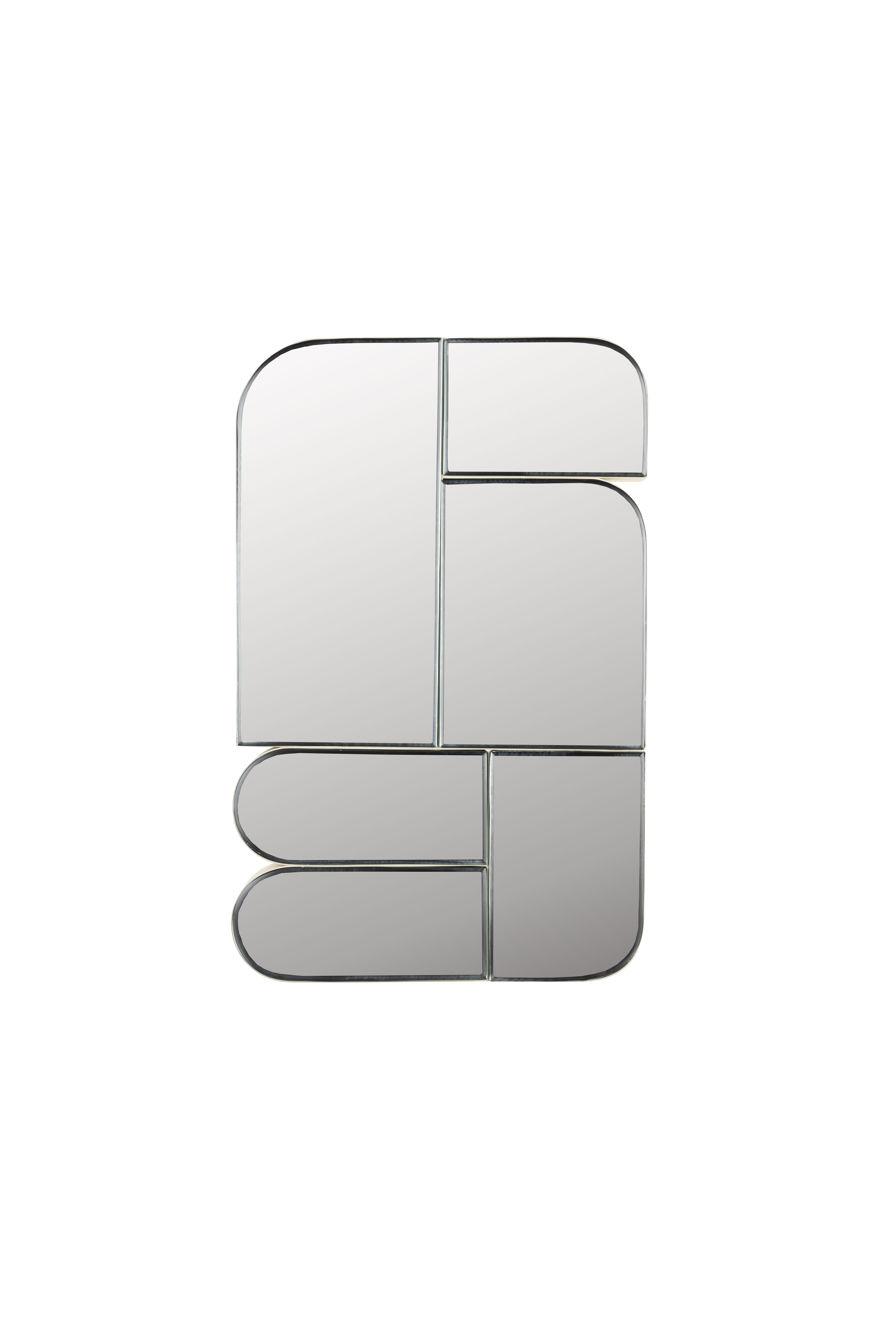 ZUIVER Glamour vægspejl, rektangulær - spejlglas og beige metal (45x70)