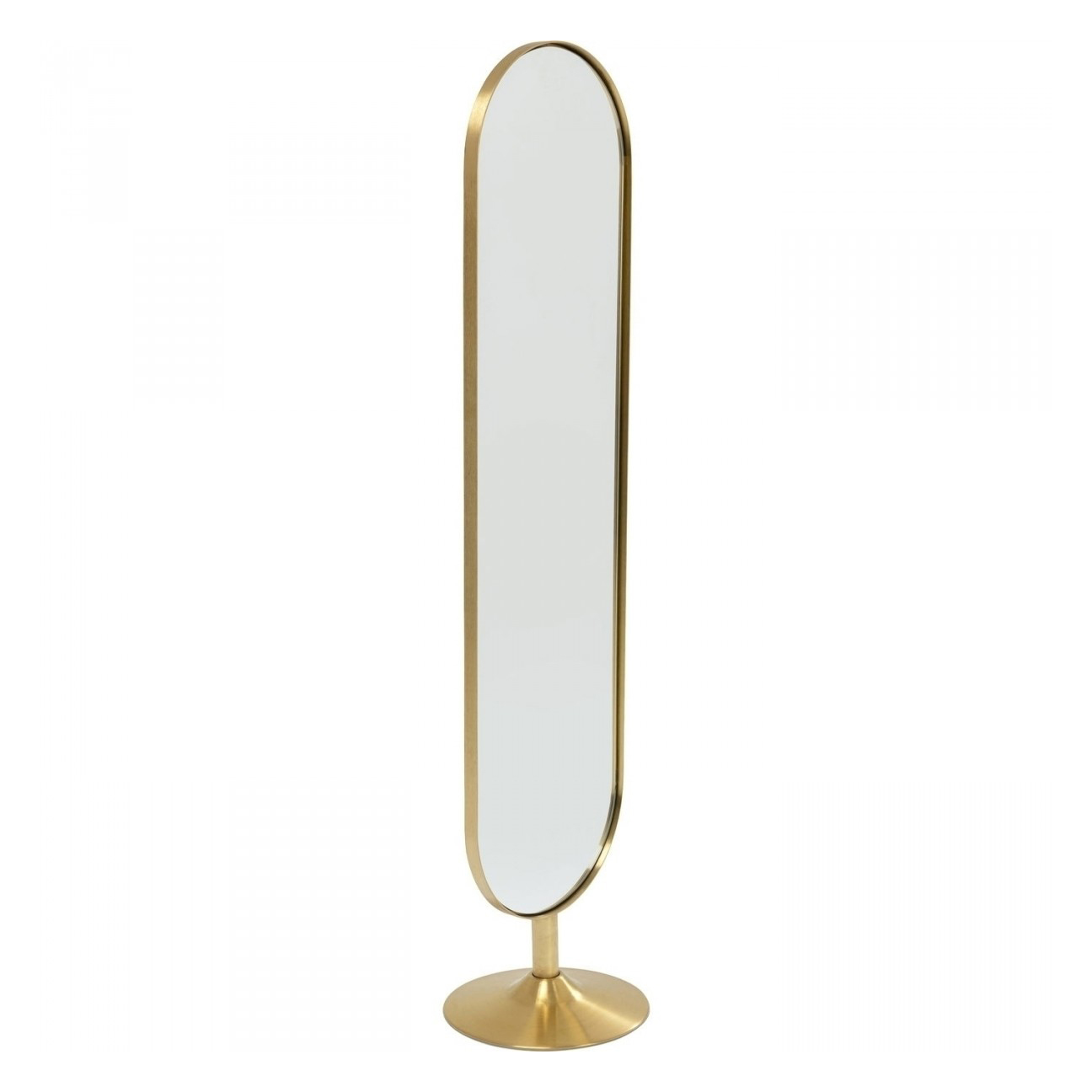 KARE DESIGN Curve gulvspejl - messingbelagt stål og spejlglas (170x40)