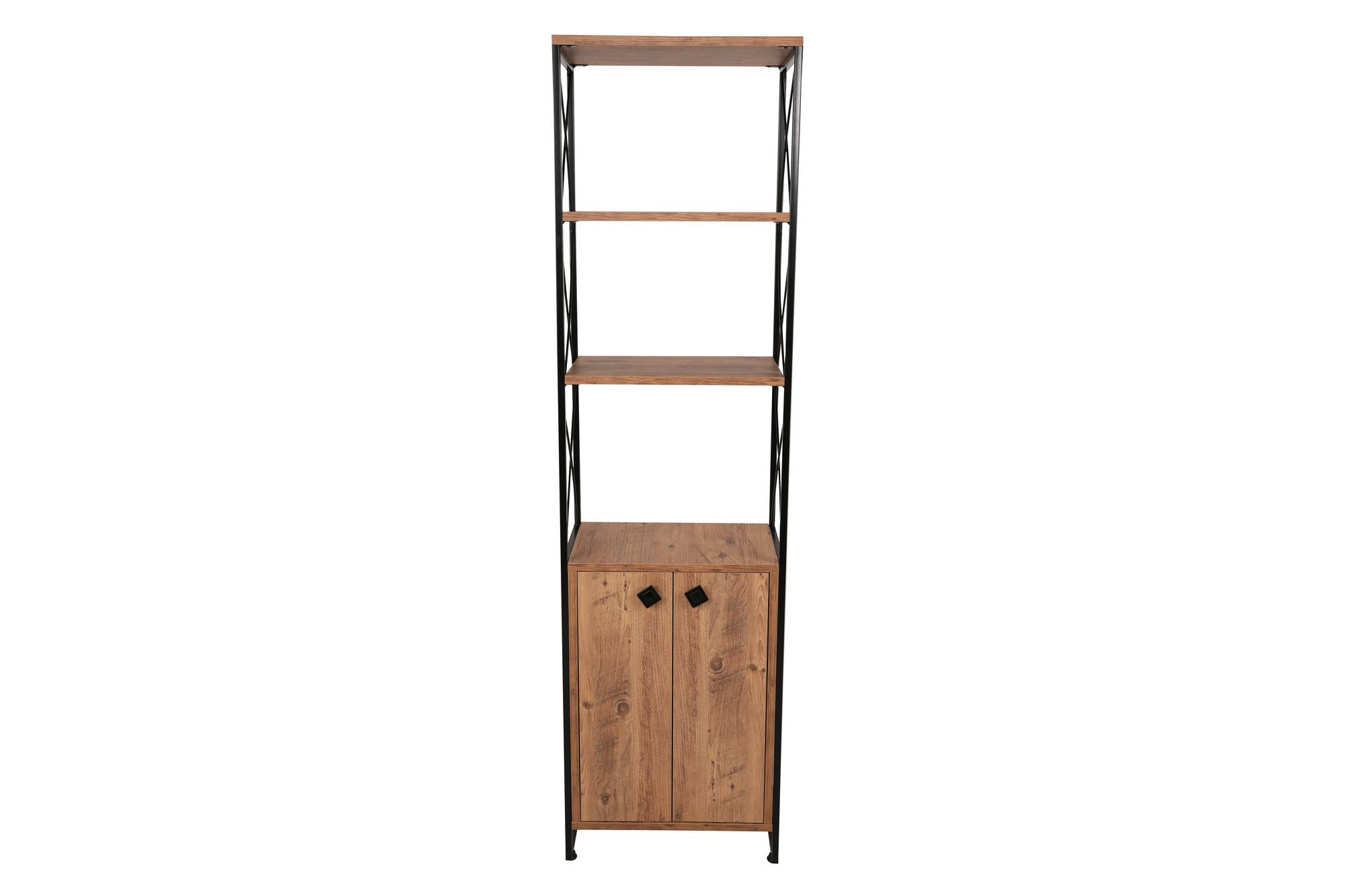 FUNZI LIVING Tervel bogreol, m. 2 låger og 4 hylder - fyrretræsfarvet melamin