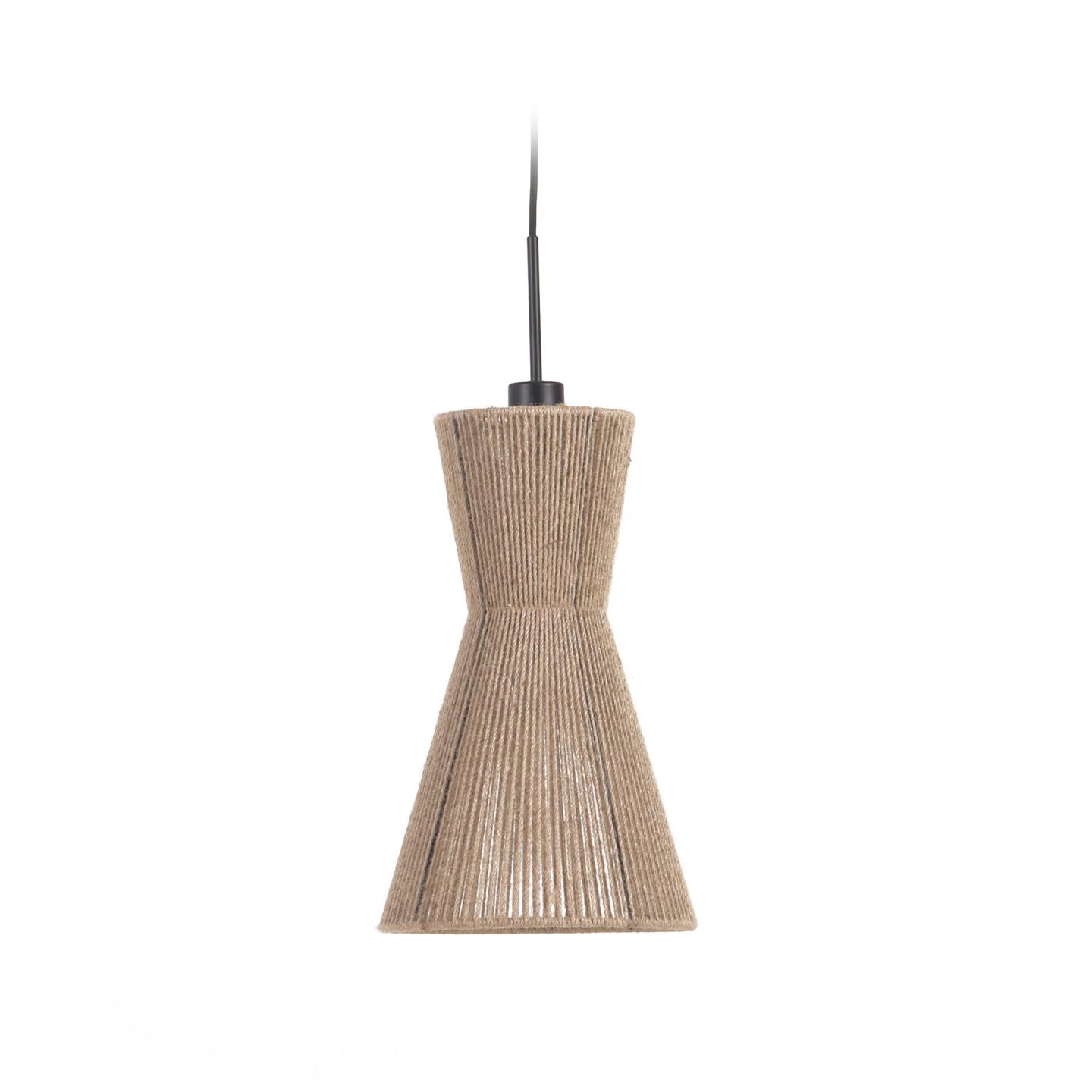 KAVE HOME Crista loftlampe, rund - natur jute og jern (Ø24,5)