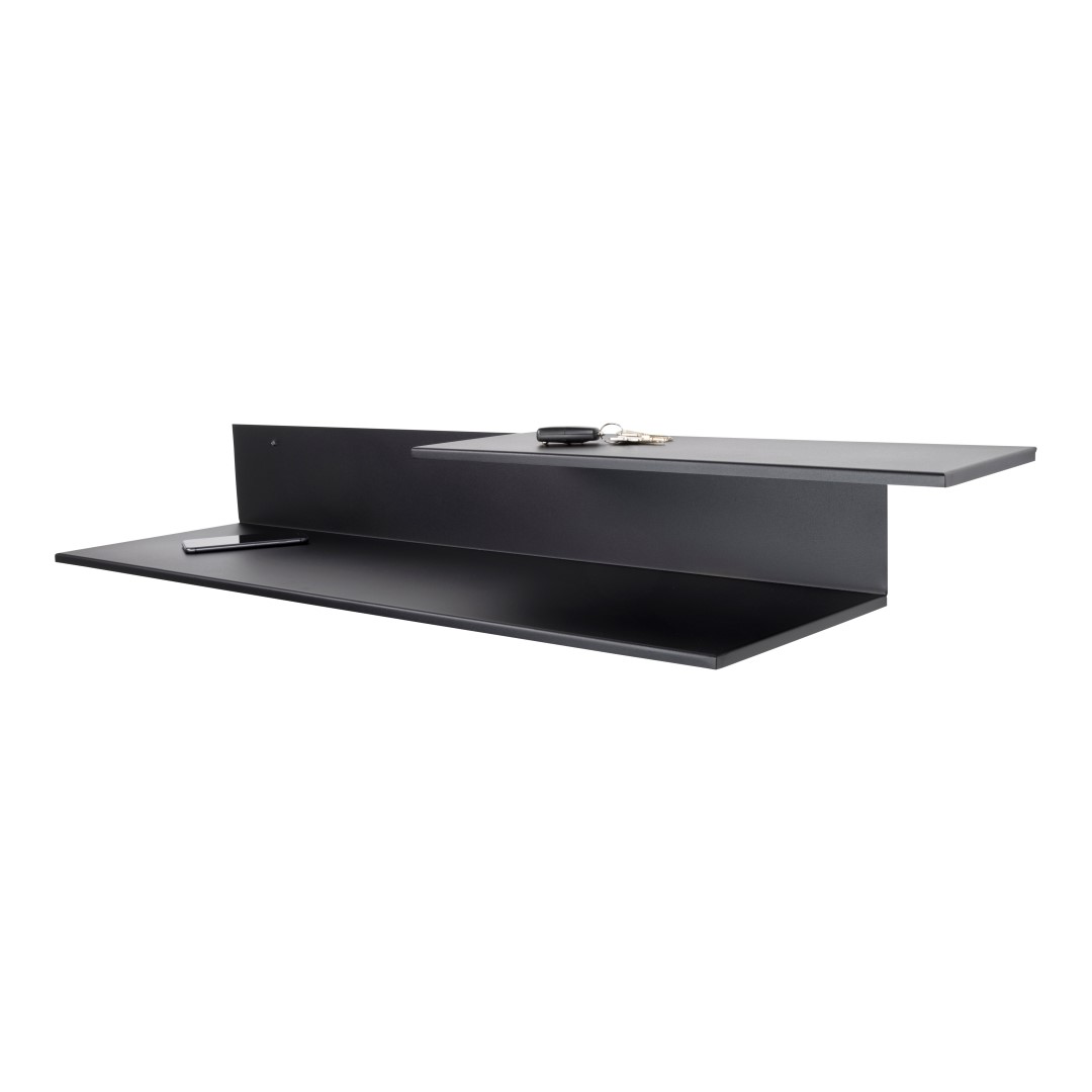 SPINDER DESIGN Folded 2 væghylde - sort stål (B:119)