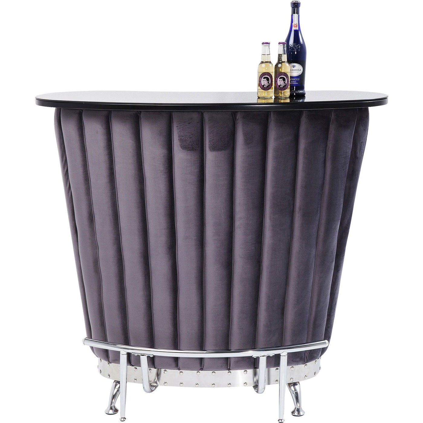 KARE DESIGN After Work Chrome bardisk - sort glas/stof/sølv stål