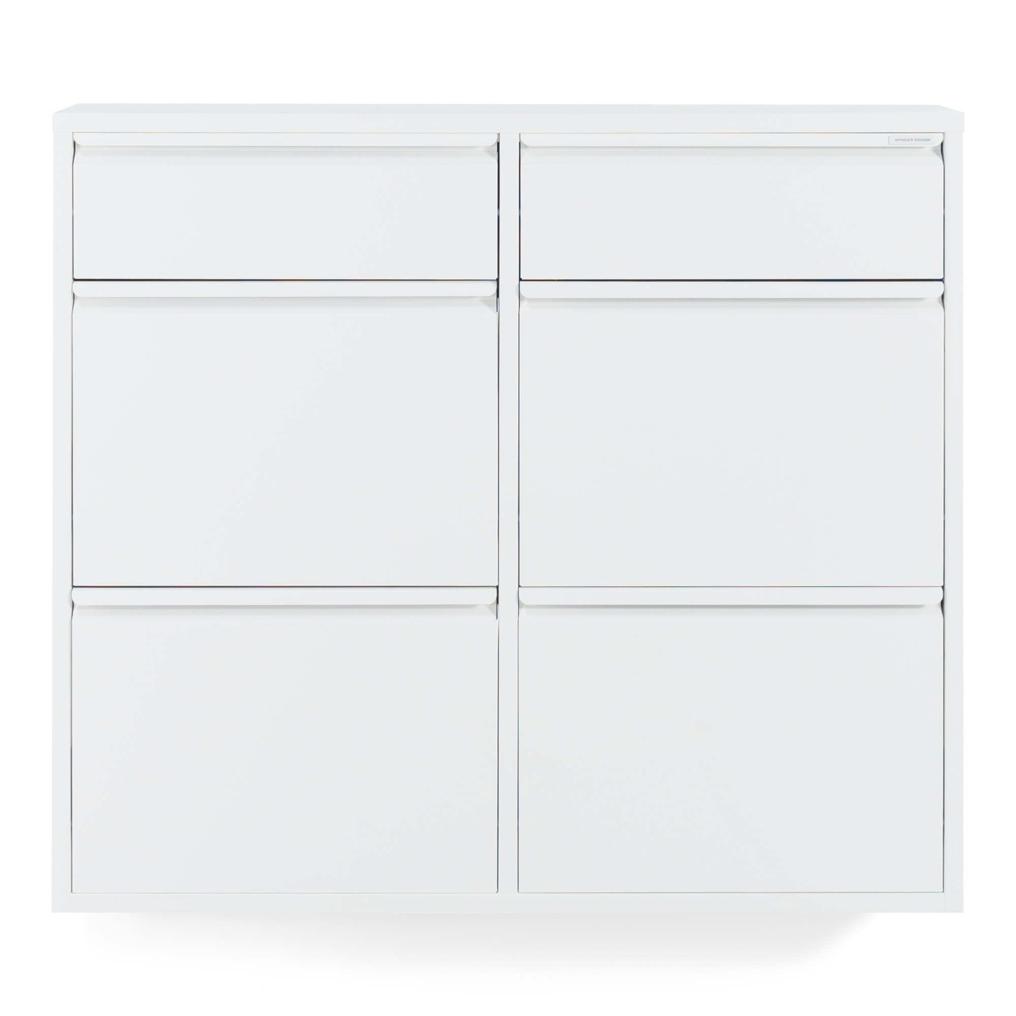 SPINDER DESIGN BILLY 6 skoskab, m. 6 låger - hvid stål